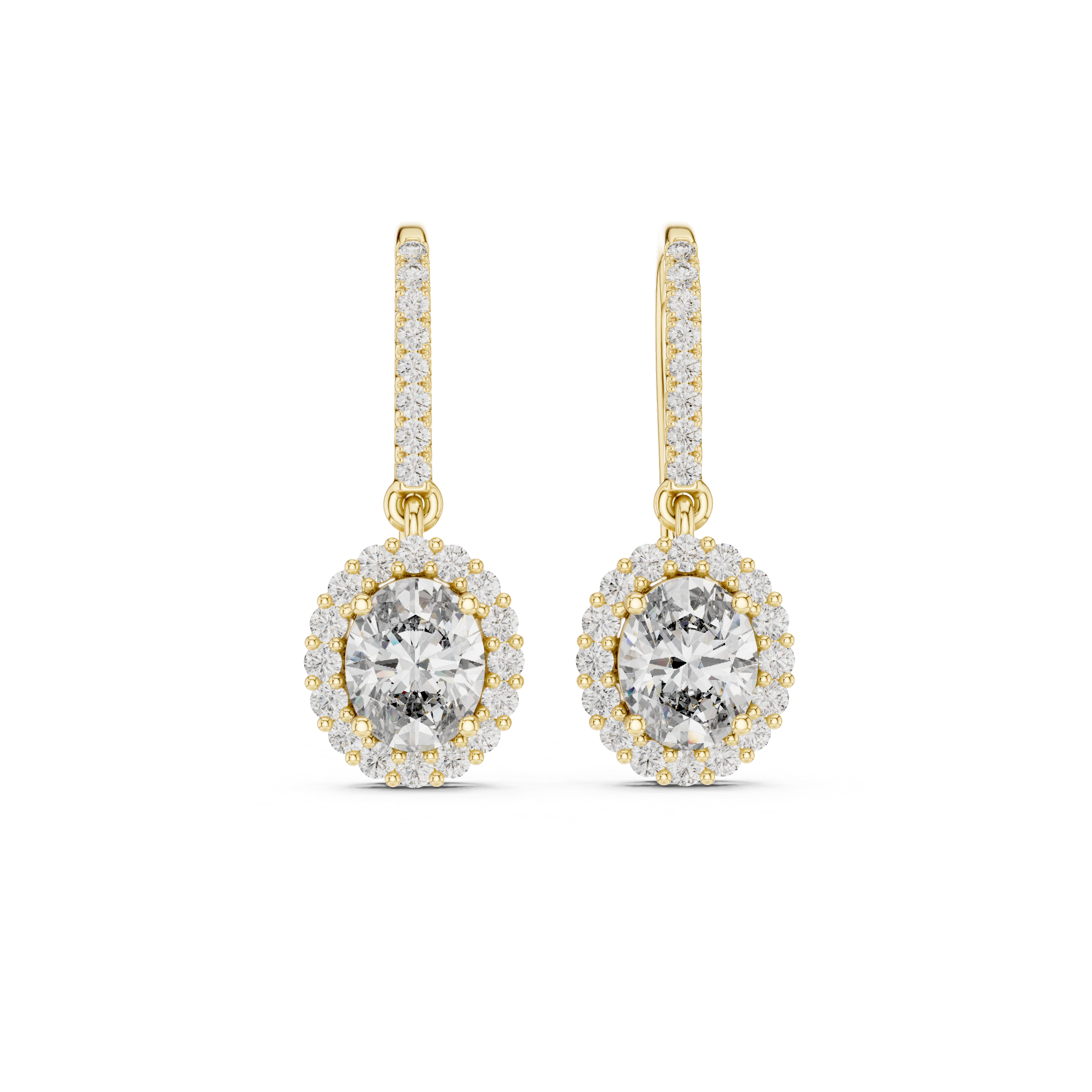 1.29 Lab Grown Diamond Earrings in 18kt Gold Vermeil
