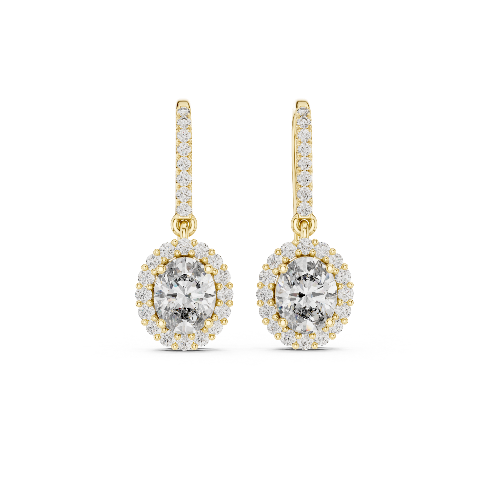 1.29 Lab Grown Diamond Earrings in 18kt Gold Vermeil