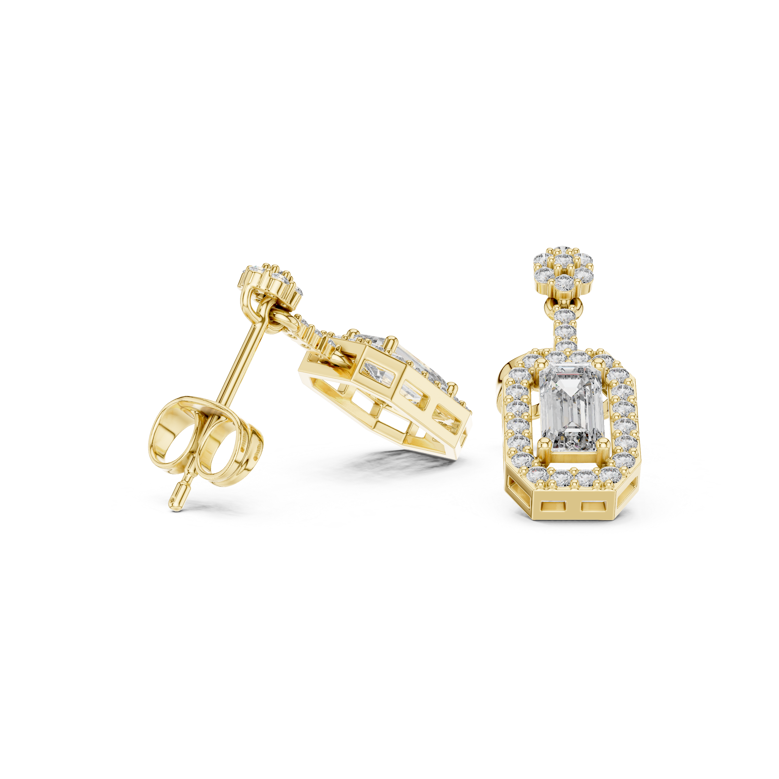 1.05 Lab Grown Diamond Earrings in 18kt Gold Vermeil