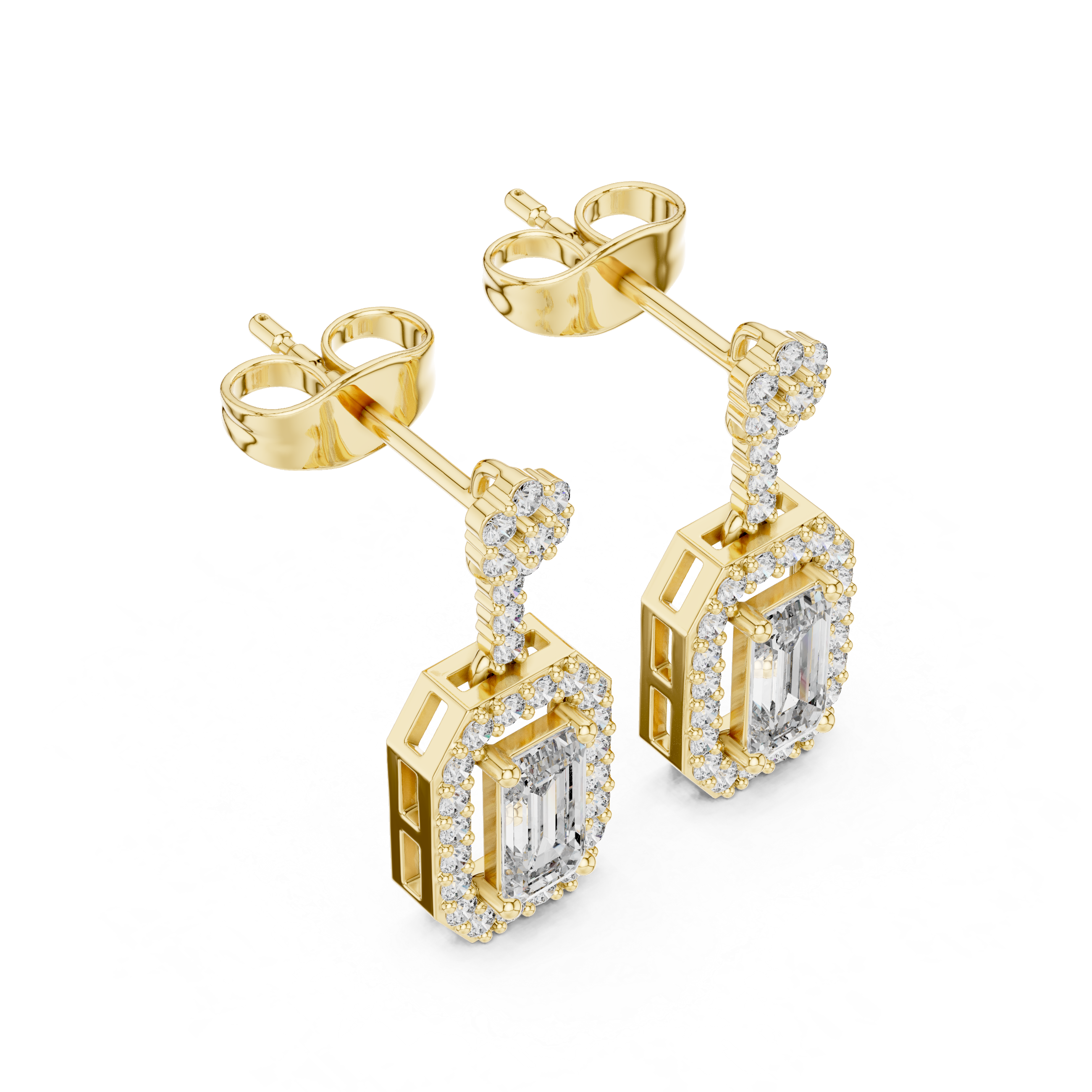 1.05 Lab Grown Diamond Earrings in 18kt Gold Vermeil