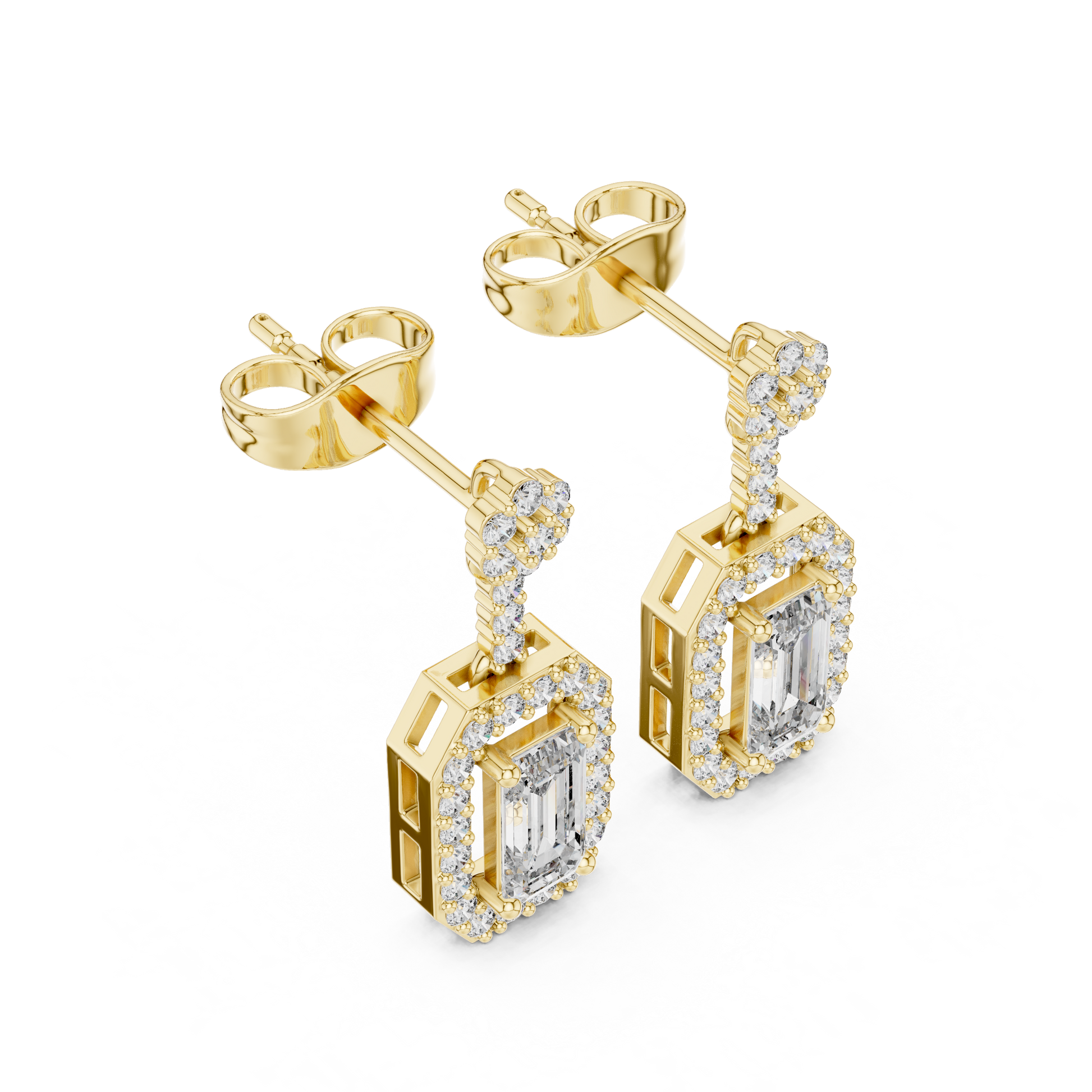1.05 Lab Grown Diamond Earrings in 18kt Gold Vermeil