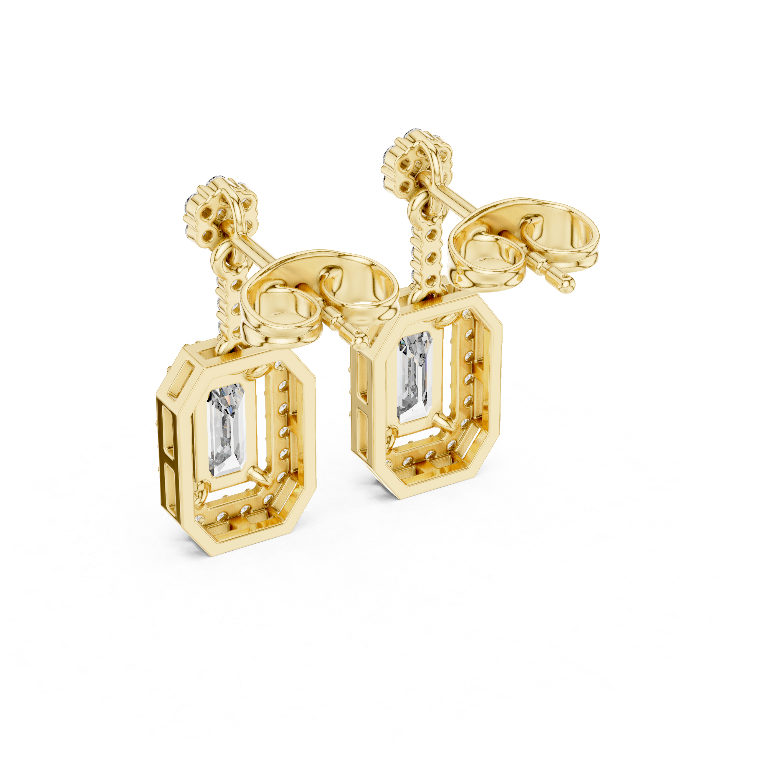 1.05 Lab Grown Diamond Earrings in 18kt Gold Vermeil