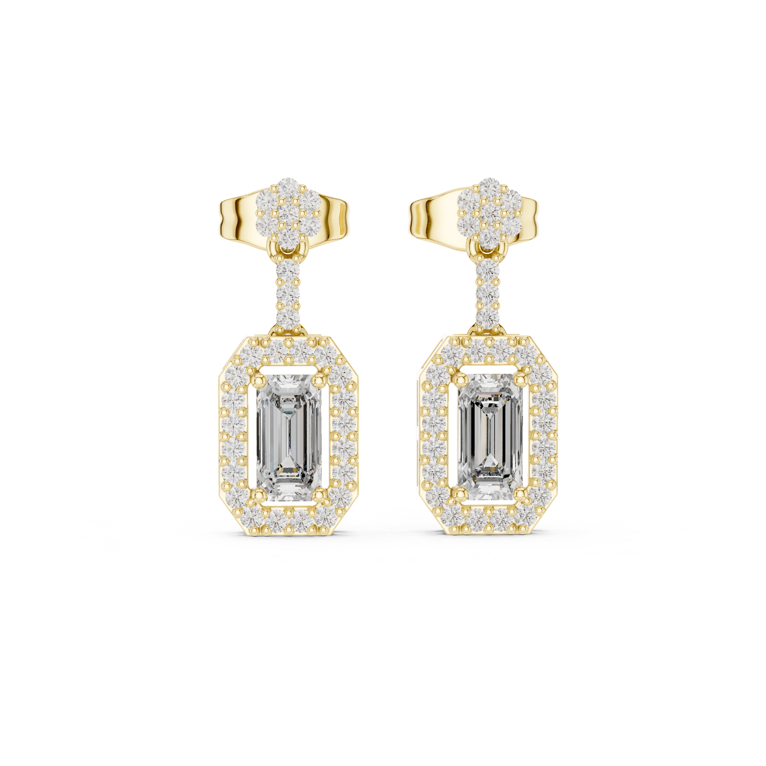 1.05 Lab Grown Diamond Earrings in 18kt Gold Vermeil