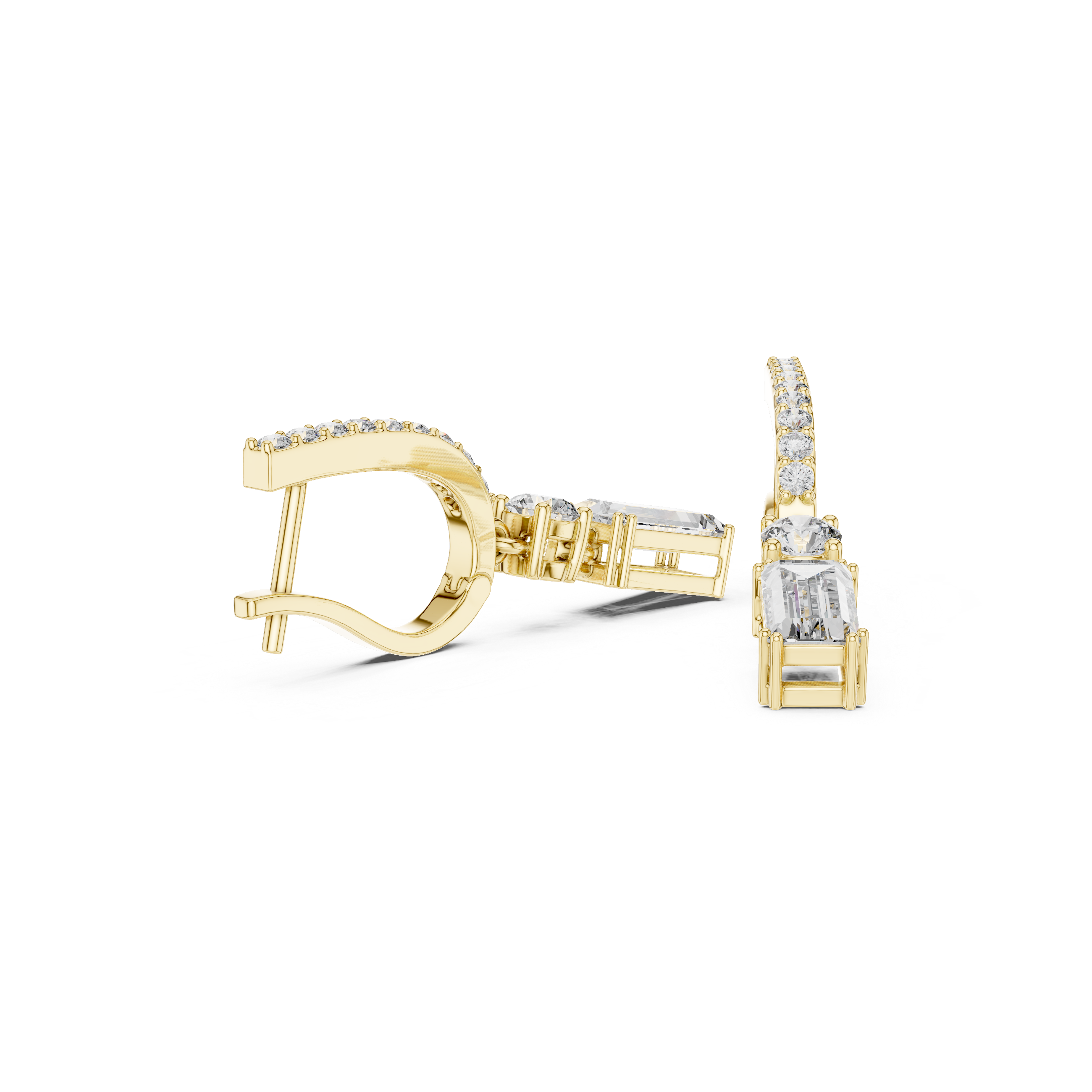 1 Lab Grown Diamond Earrings in 18kt Gold Vermeil - Fiona Diamonds - Fiona Diamonds