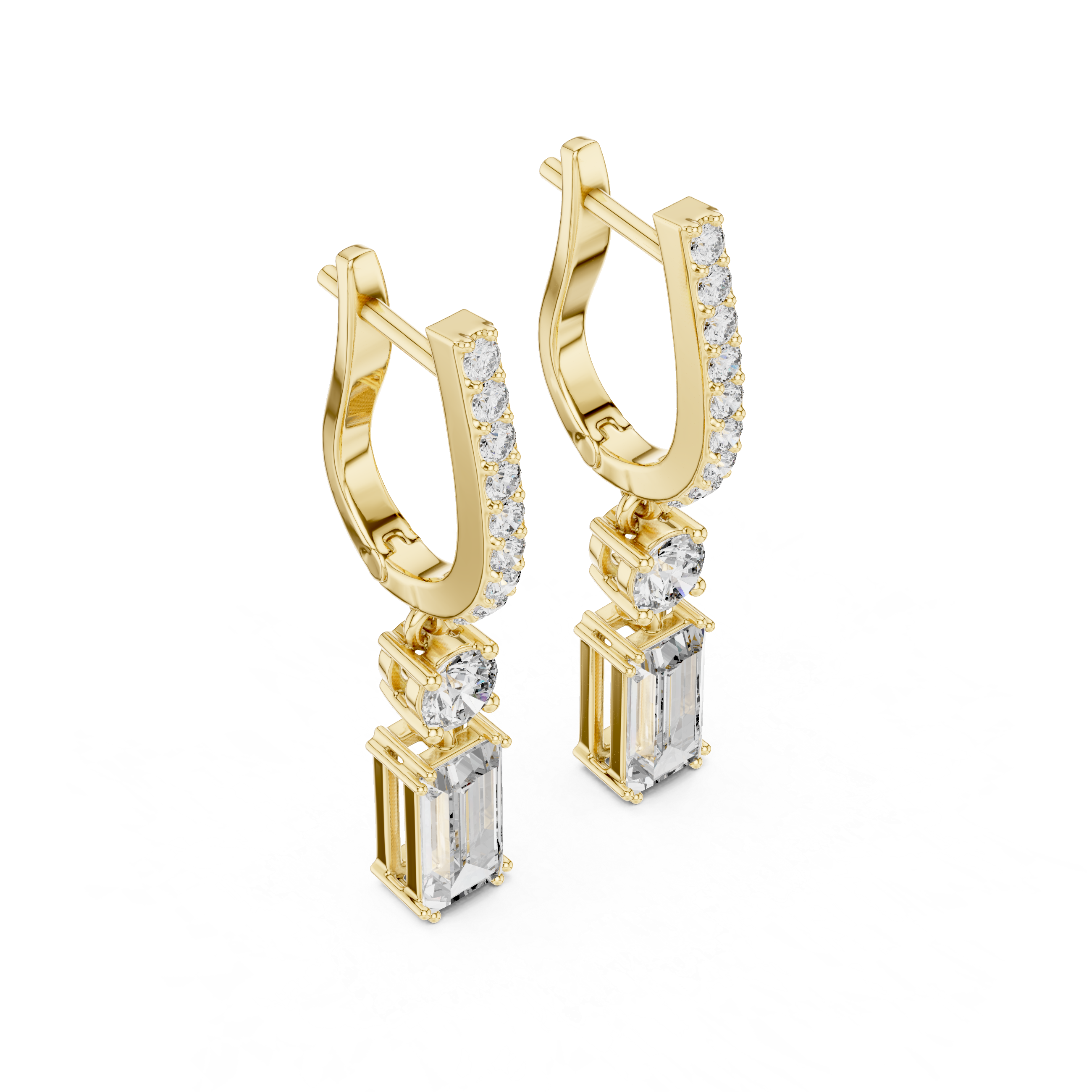 1 Lab Grown Diamond Earrings in 18kt Gold Vermeil - Fiona Diamonds - Fiona Diamonds