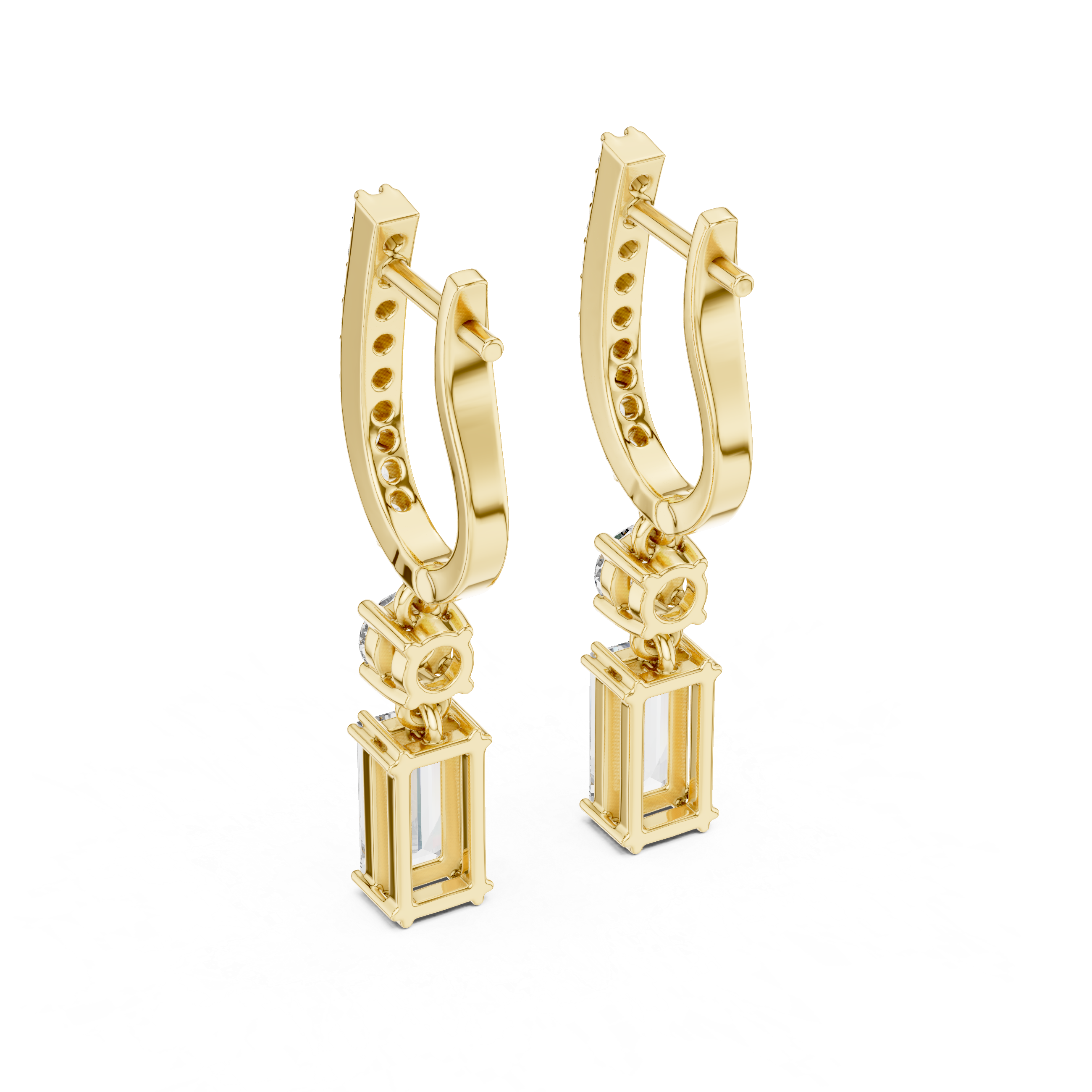 1 Lab Grown Diamond Earrings in 18kt Gold Vermeil - Fiona Diamonds - Fiona Diamonds