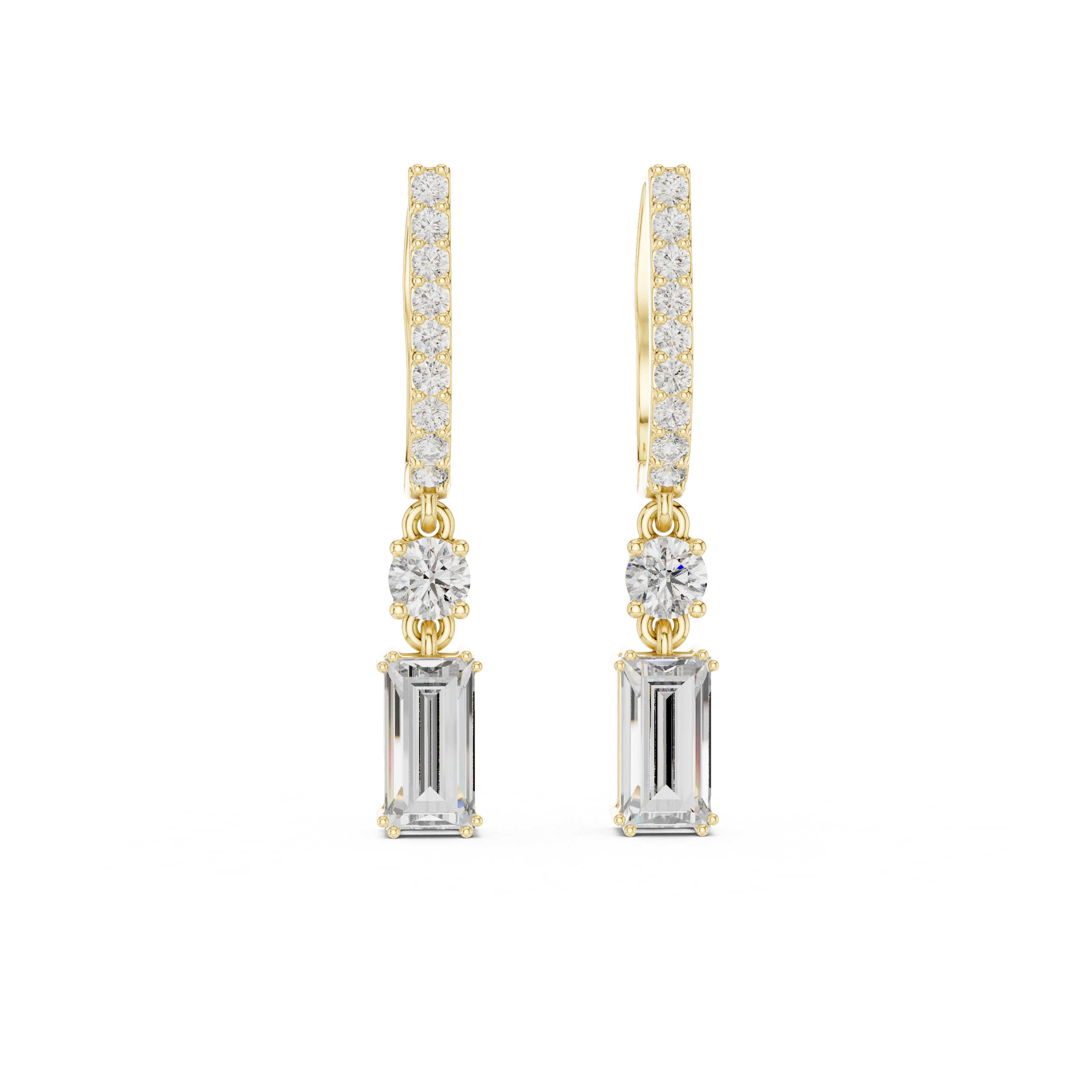 1 Lab Grown Diamond Earrings in 18kt Gold Vermeil - Fiona Diamonds - Fiona Diamonds