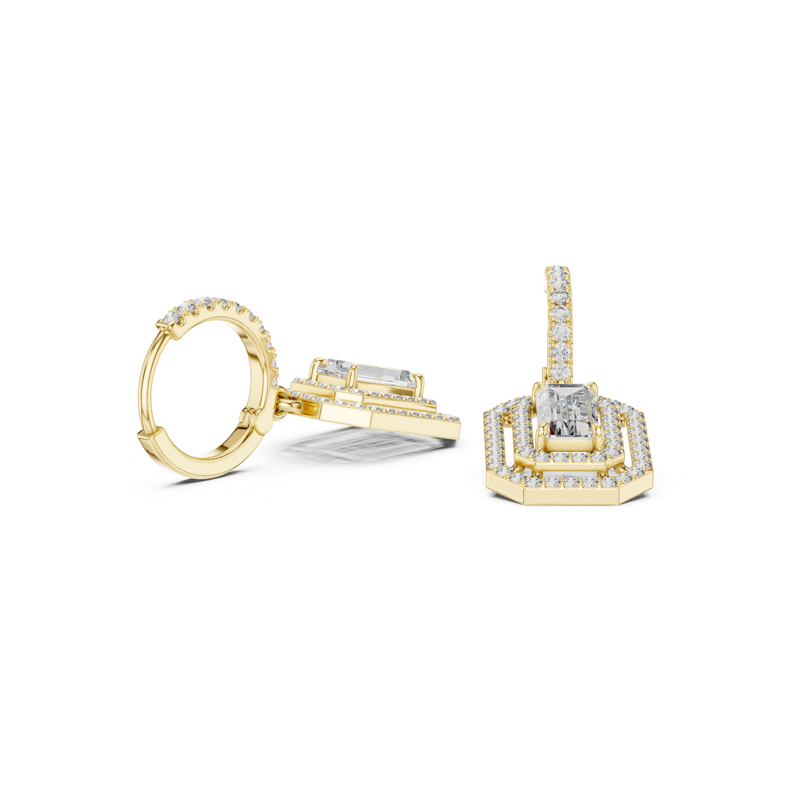 1.35 Lab Grown Diamond Earrings in 18kt Gold Vermeil