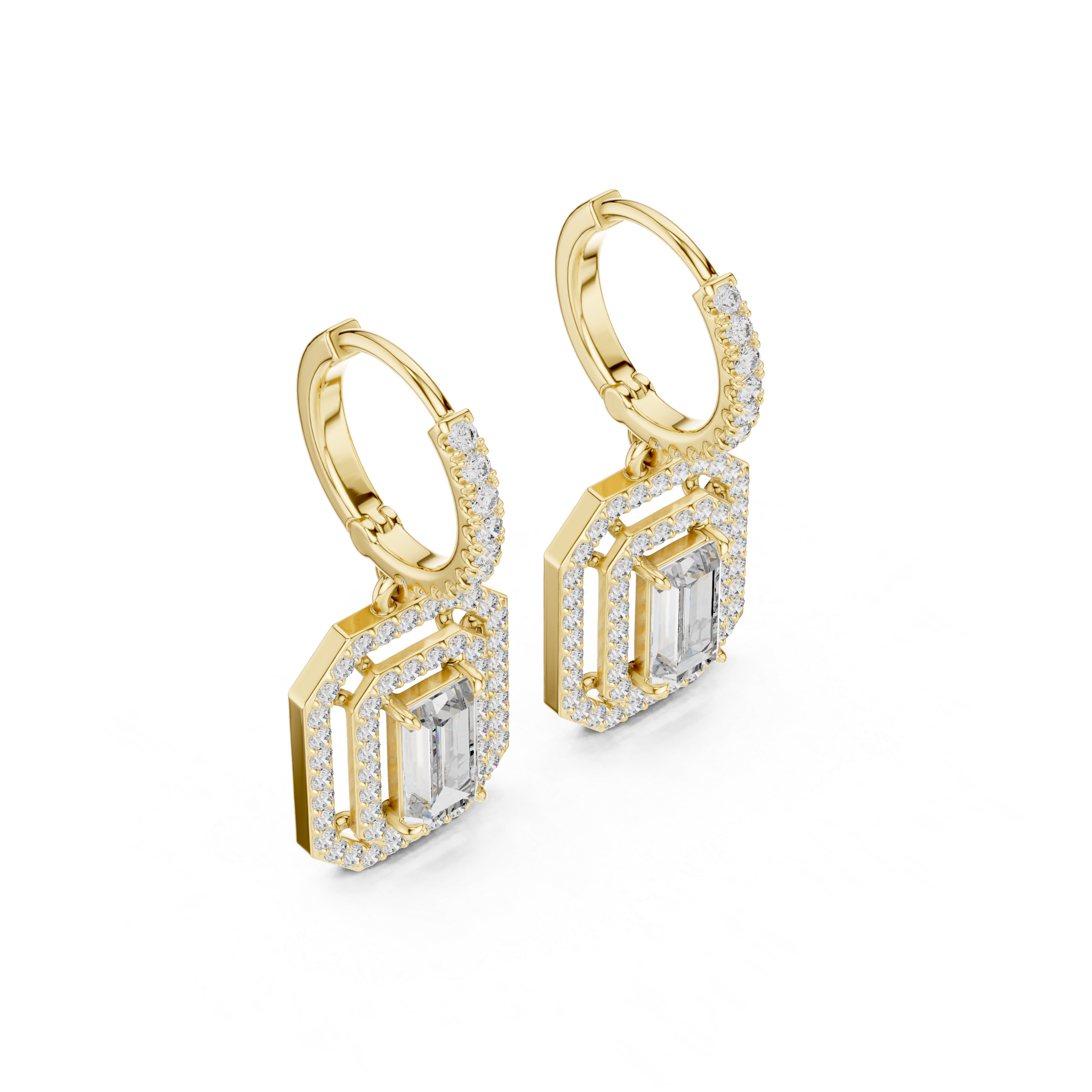 1.35 Lab Grown Diamond Earrings in 18kt Gold Vermeil