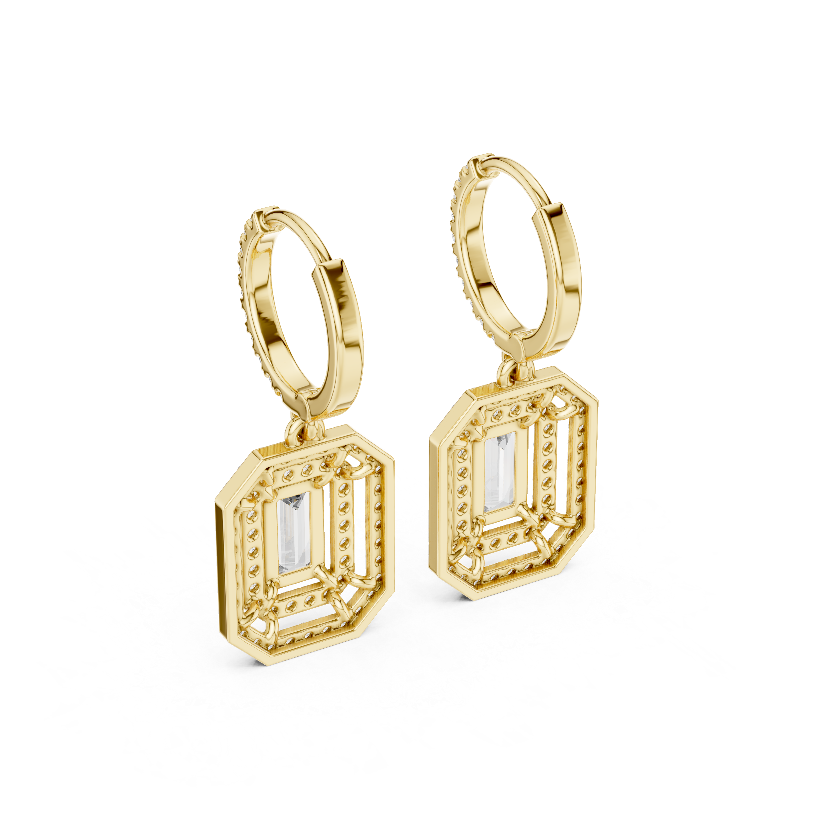 1.35 Lab Grown Diamond Earrings in 18kt Gold Vermeil