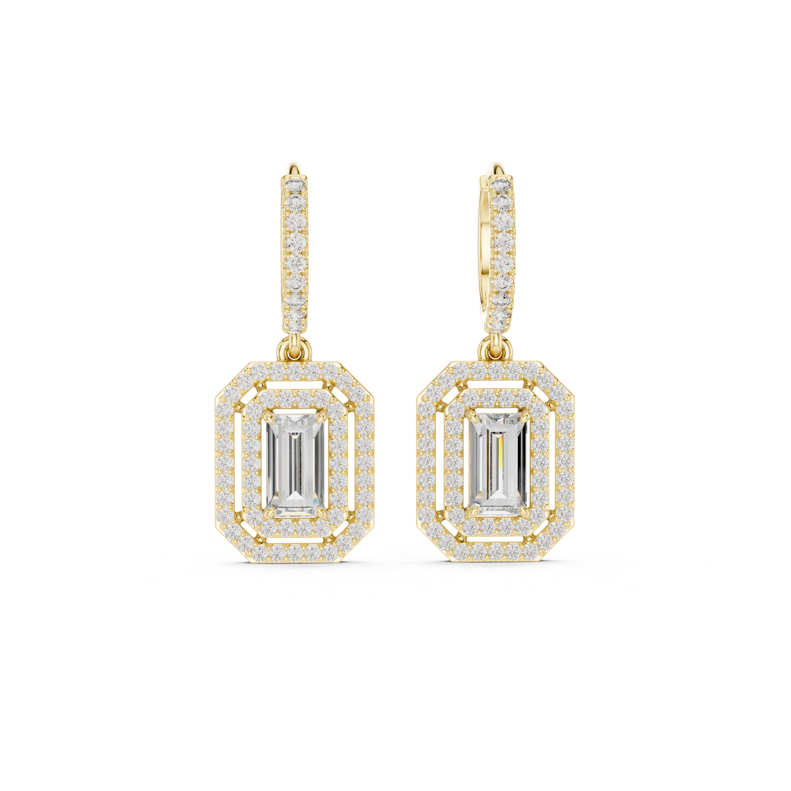 1.35 Lab Grown Diamond Earrings in 18kt Gold Vermeil