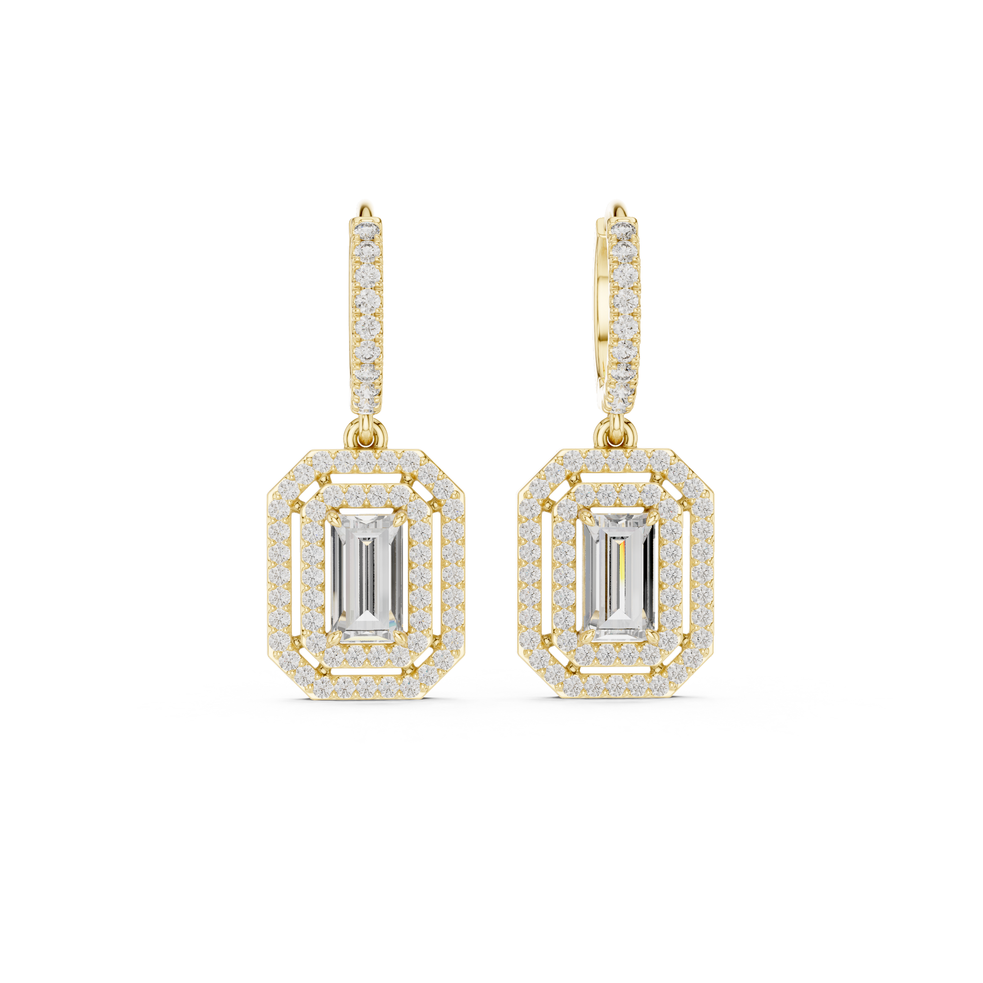 1.35 Lab Grown Diamond Earrings in 18kt Gold Vermeil