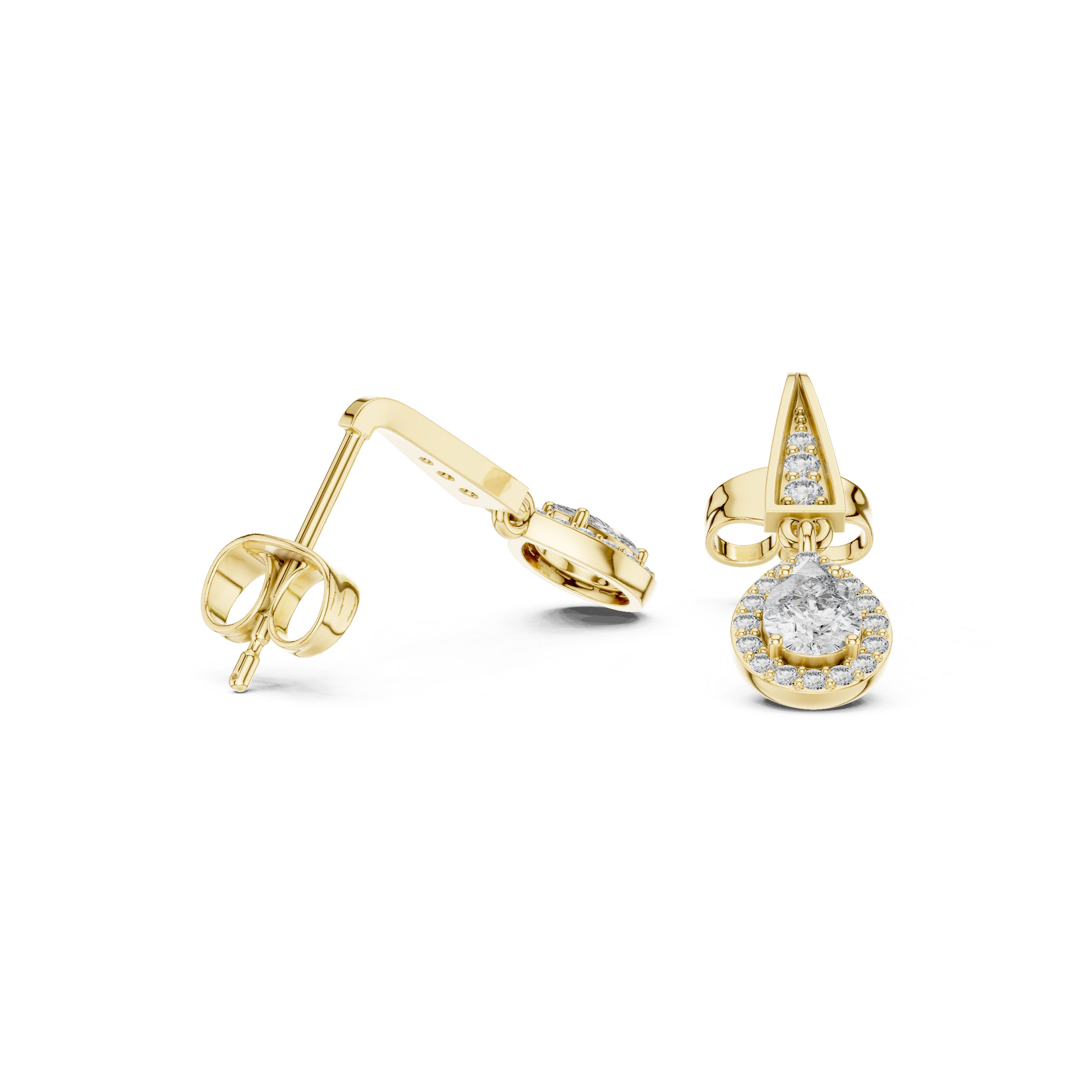 0.45 Lab Grown Diamond Earrings in 18kt Gold Vermeil