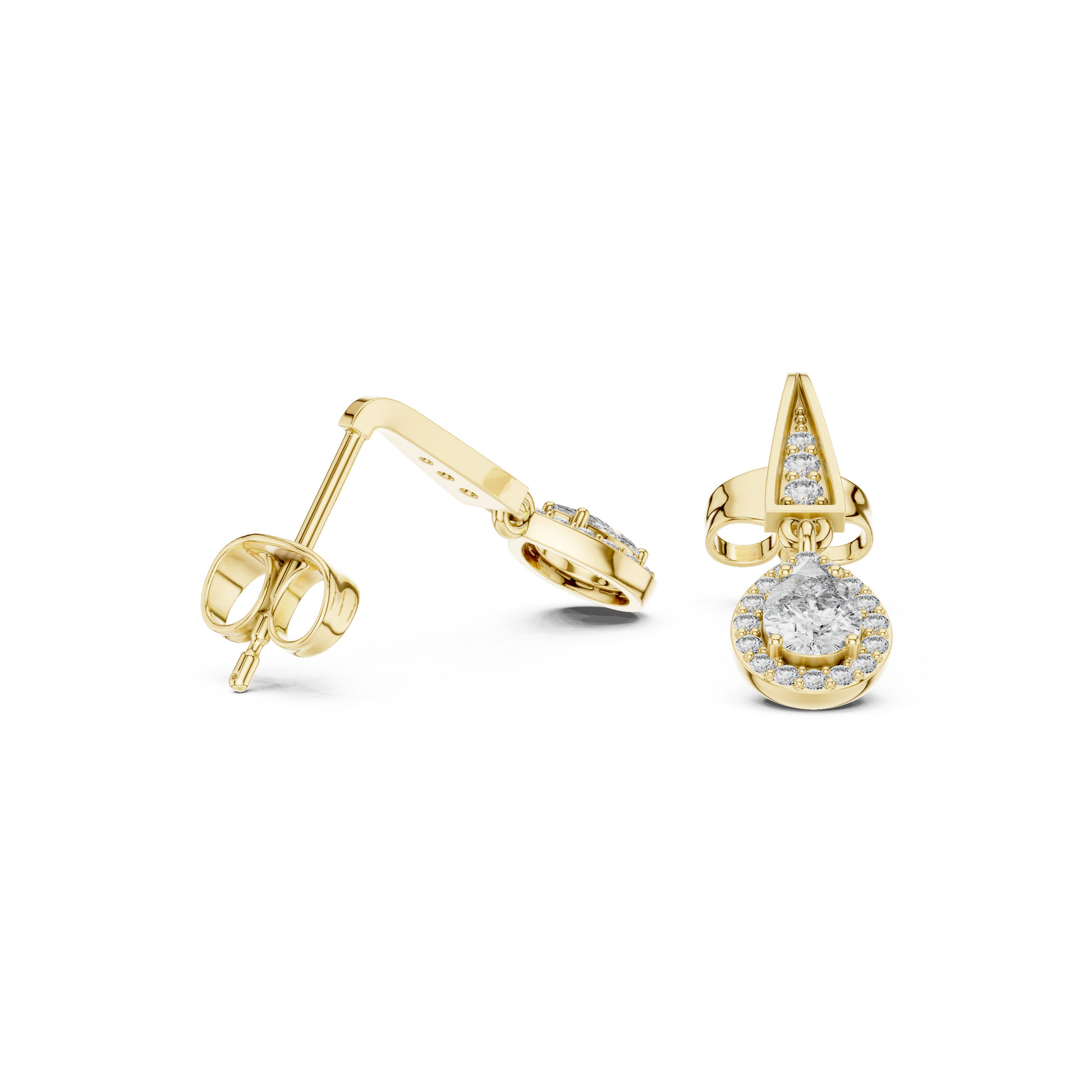 0.45 Lab Grown Diamond Earrings in 18kt Gold Vermeil