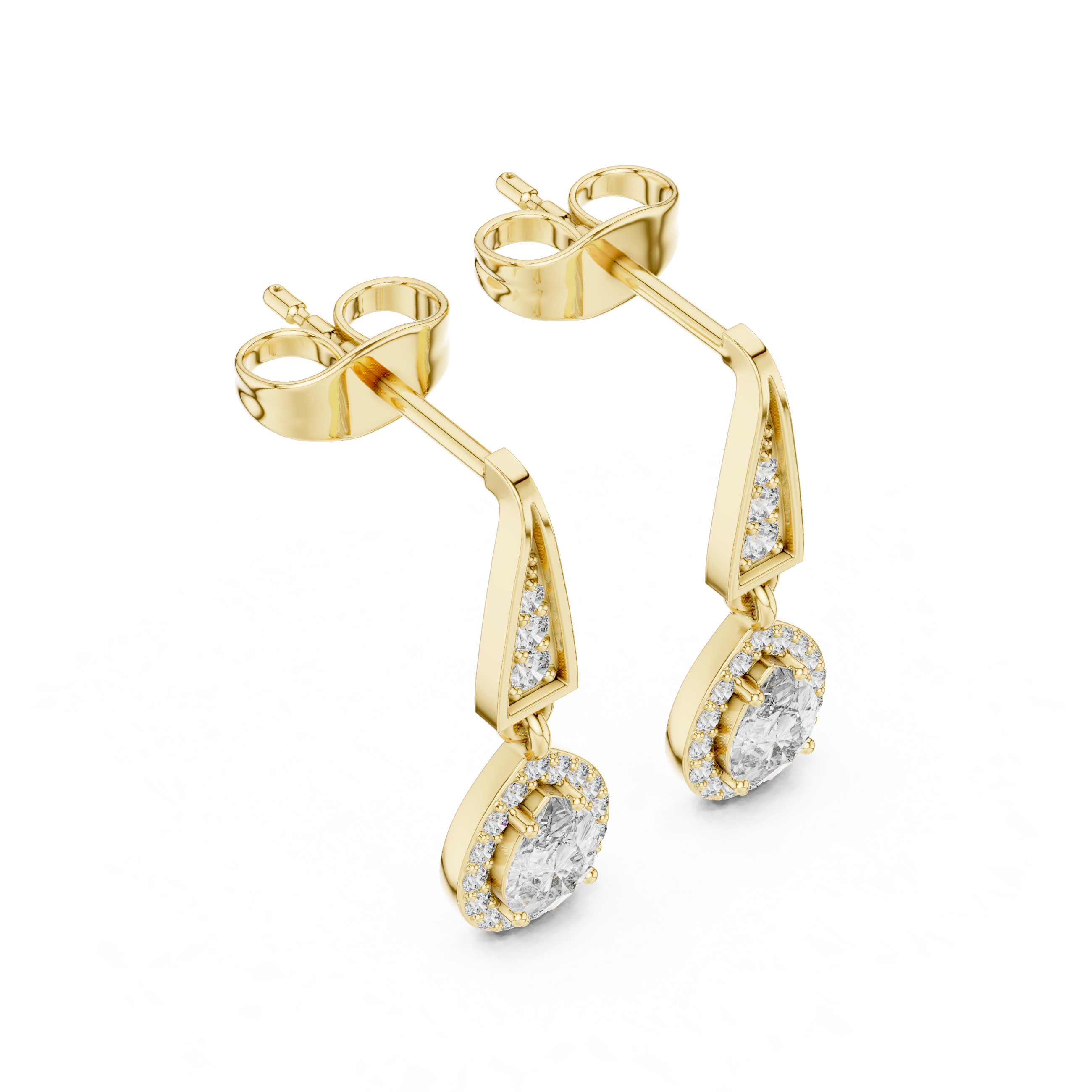 0.45 Lab Grown Diamond Earrings in 18kt Gold Vermeil