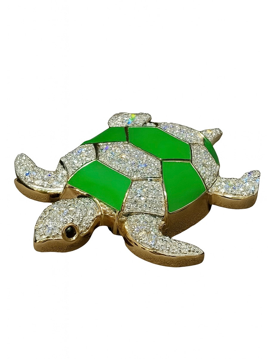 Turtle Lab Diamond Brooch – Daylight Gleam - Fiona Diamonds - Fiona Diamonds