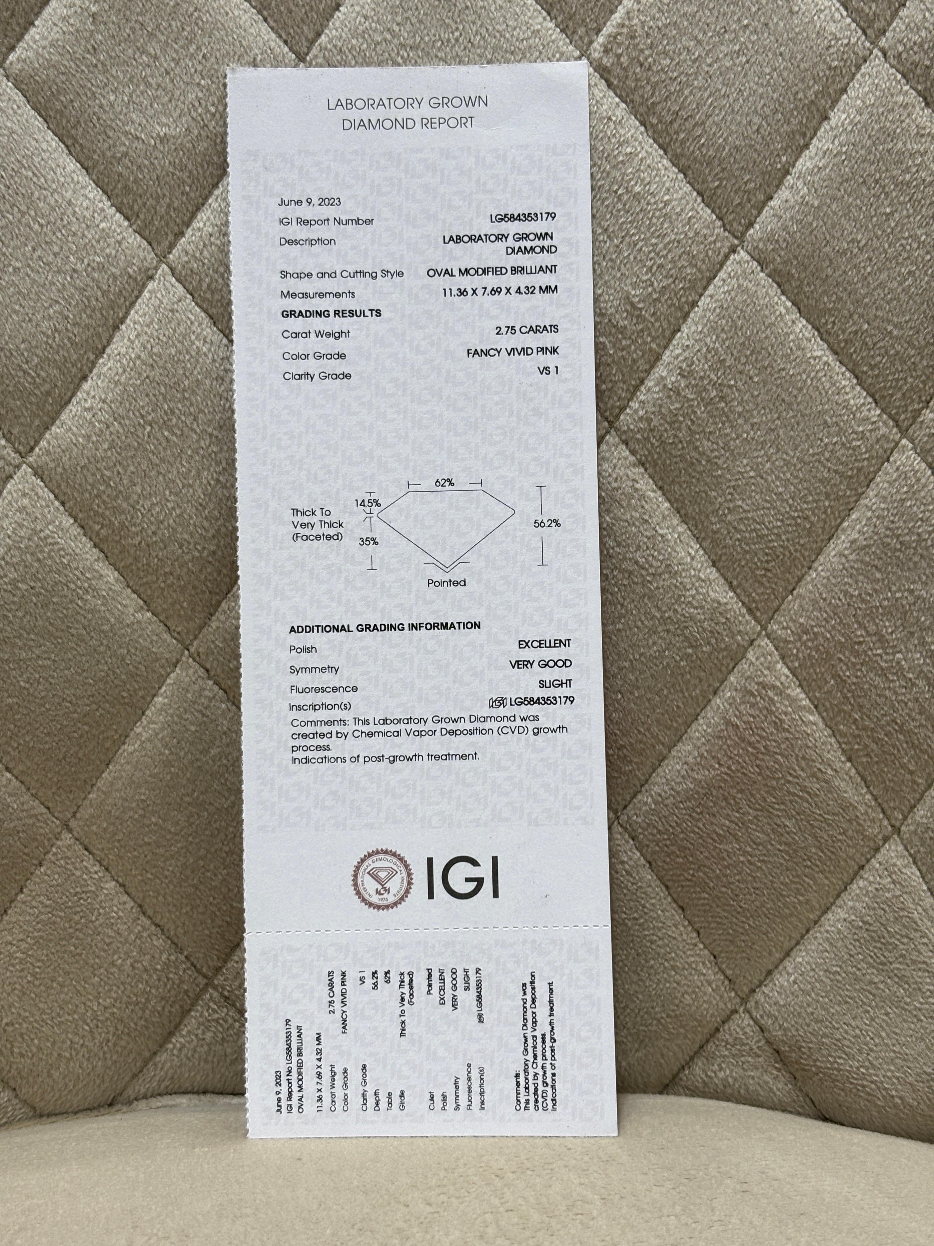 Qatar 2.75ct Lab Grown Diamond Ring - Elegant & Green - Fiona Diamonds - Fiona Diamonds