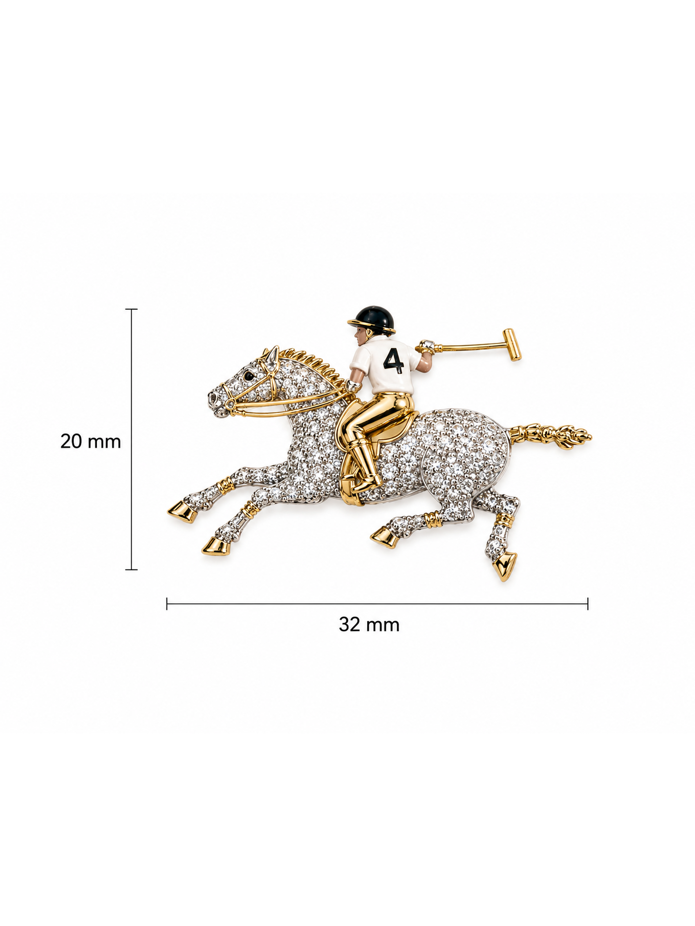 Galloping Polo Lab Diamond Cufflink