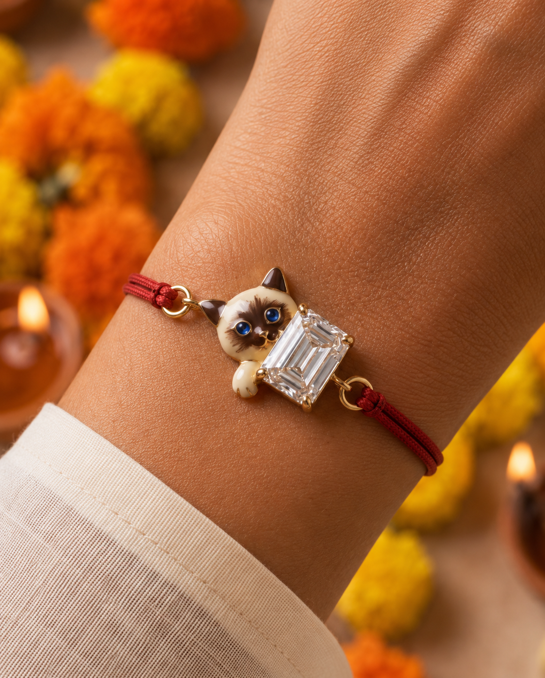 Kitty Charm Lab Diamond Rakhi