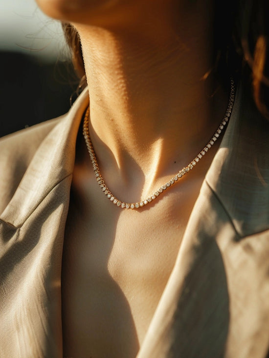 15 Pointer Lab Diamond Single Line Classic Necklace - Fiona Diamonds - Fiona Diamonds