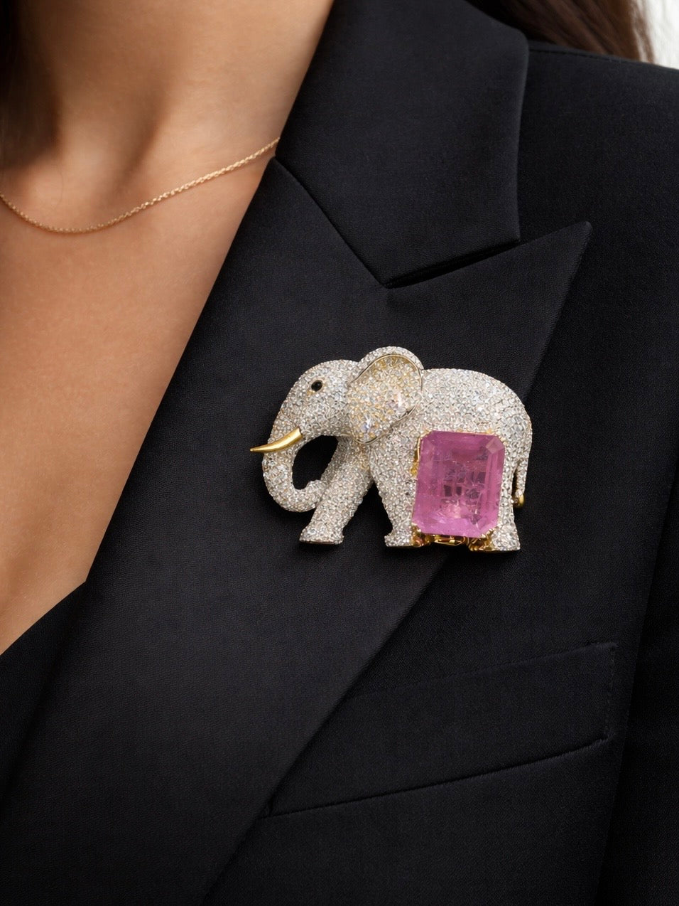 Ganesh Royal Lab Diamond Brooch - Fiona Diamonds - Fiona Diamonds