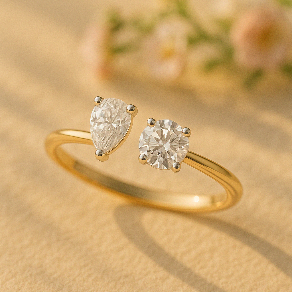 0.41ct Lab Grown Diamond Ring in 18kt Gold Vermeil - Fiona Diamonds - Fiona Diamonds