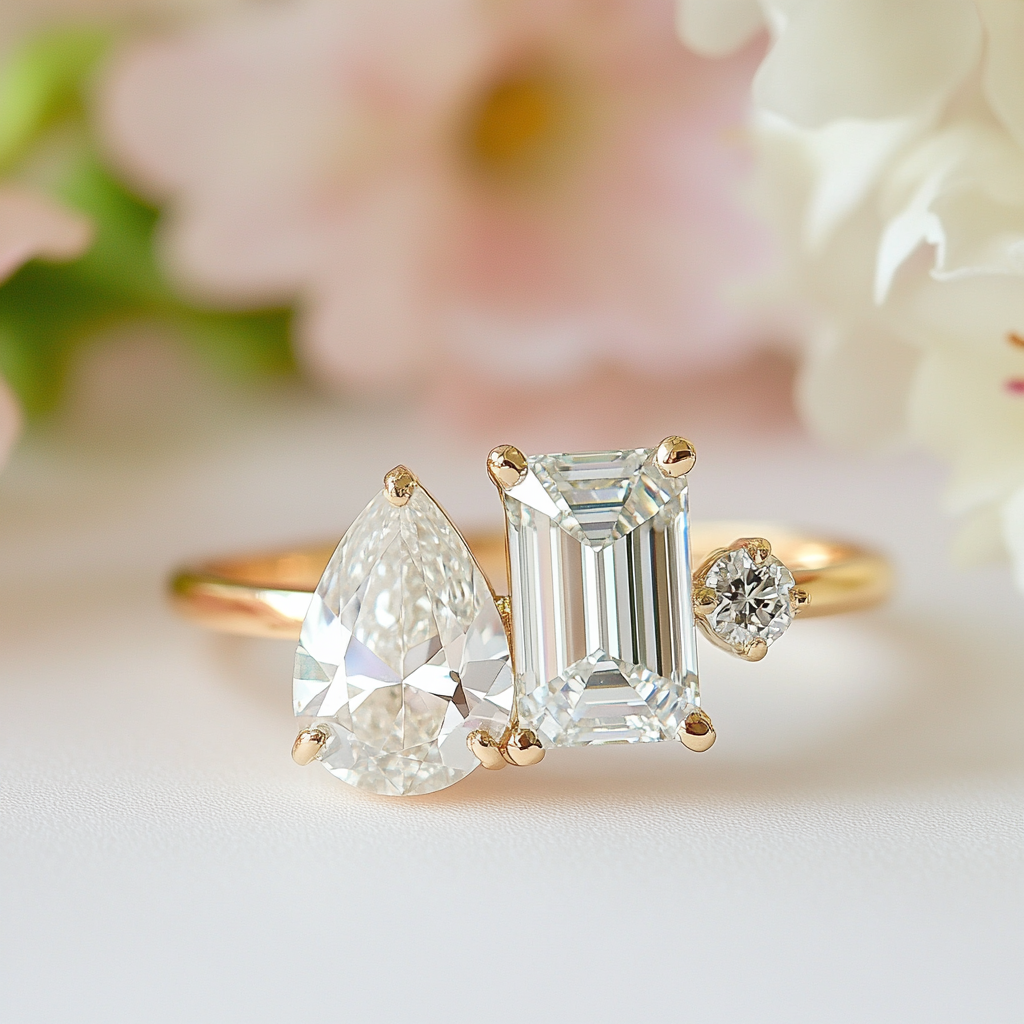 Elyssira Lab Diamond Toi et Moi Ring - Fiona Diamonds - Fiona Diamonds