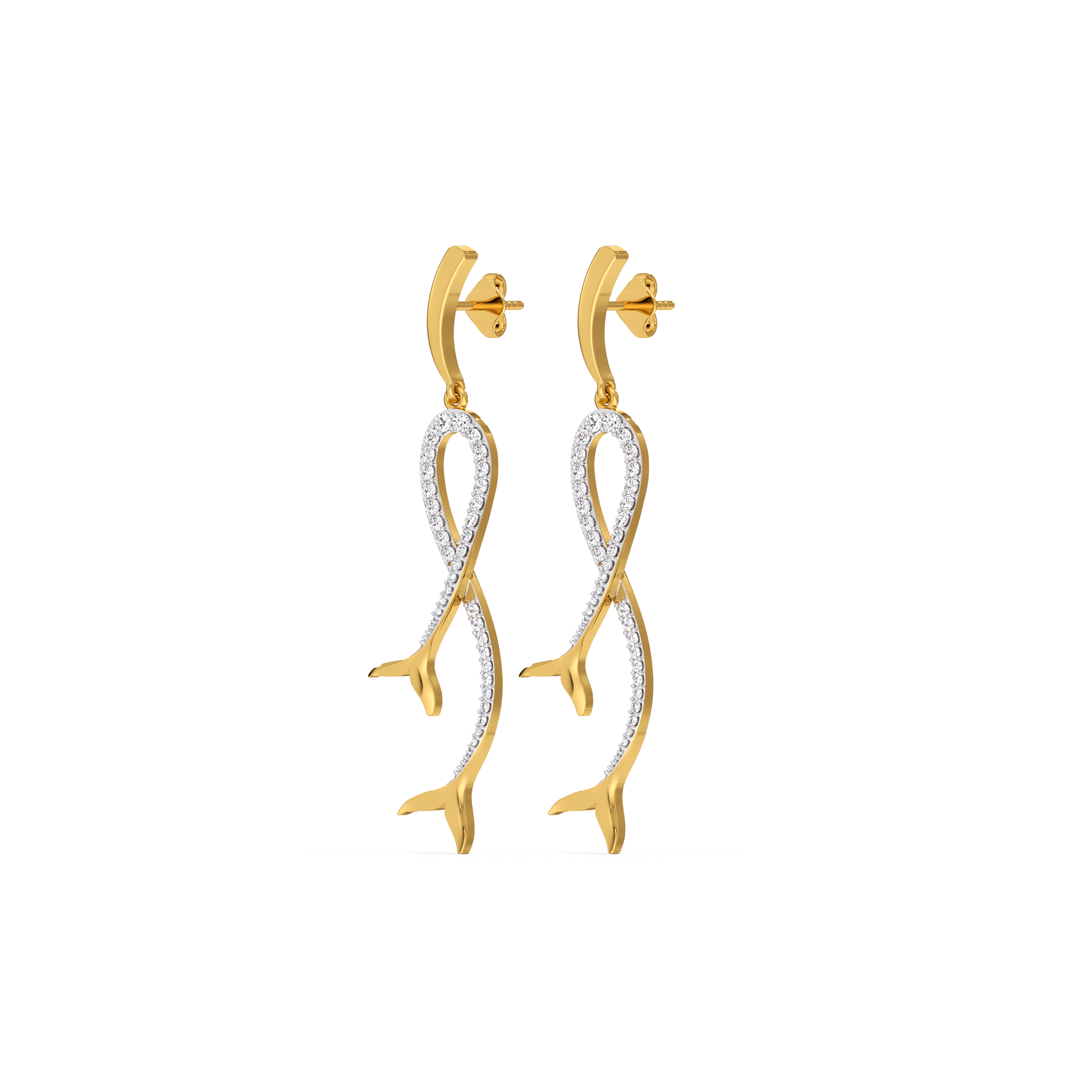 0.69ct Lab Grown Diamond Earring in 18kt Gold Vermeil - Fiona Diamonds - Fiona Diamonds