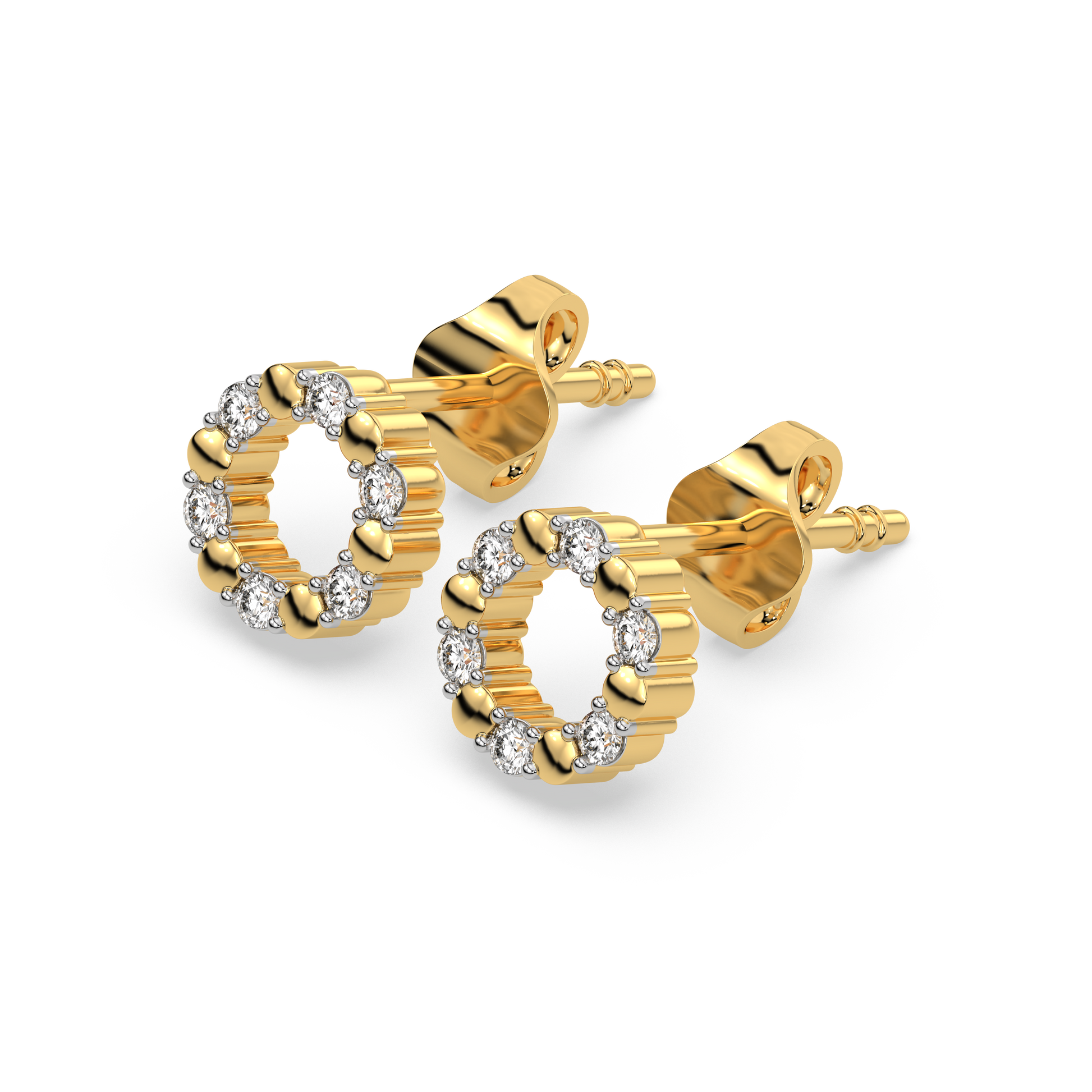 0.15ct Lab Grown Diamond Earring in 18kt Gold Vermeil - Fiona Diamonds - Fiona Diamonds