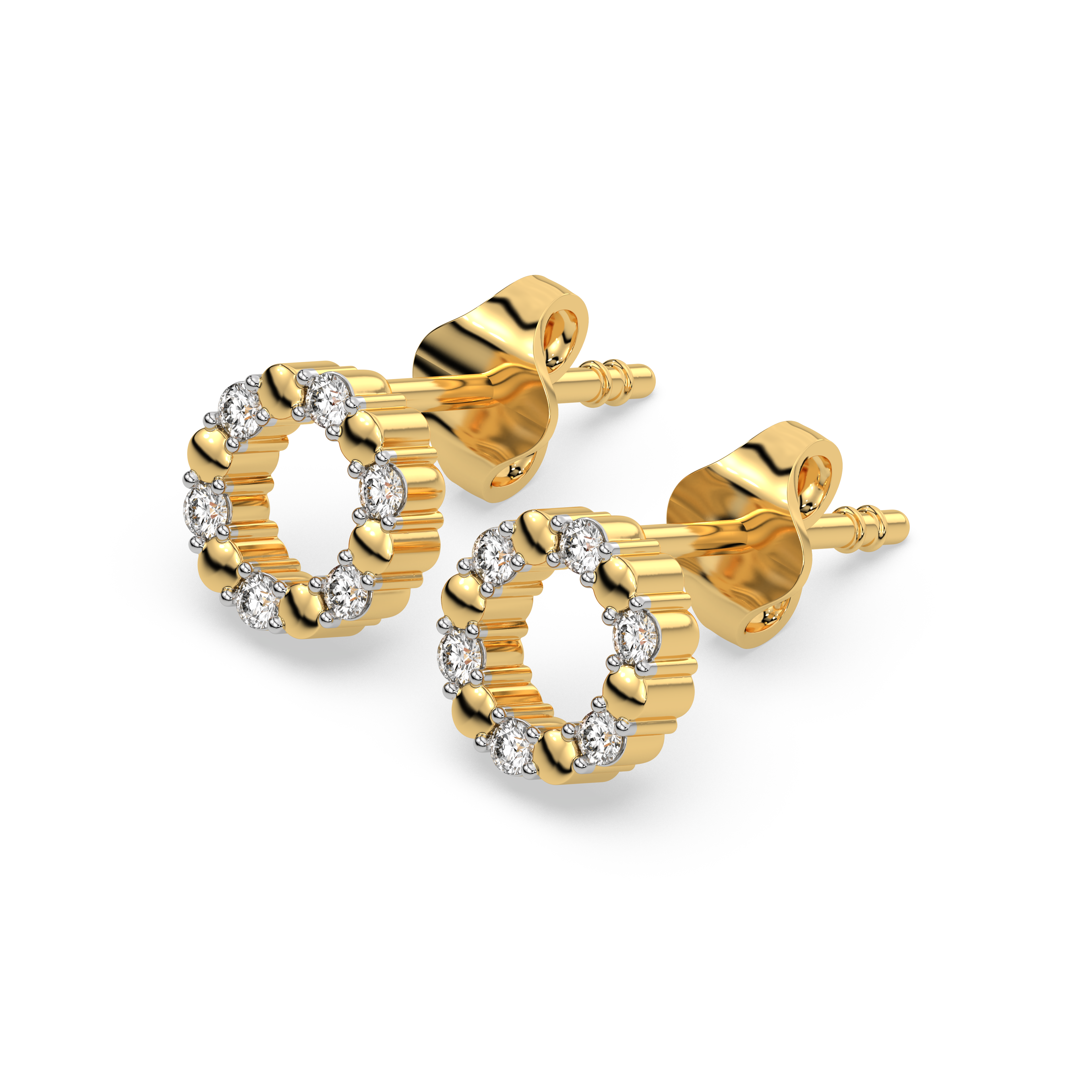 0.15ct Lab Grown Diamond Earring in 18kt Gold Vermeil - Fiona Diamonds - Fiona Diamonds