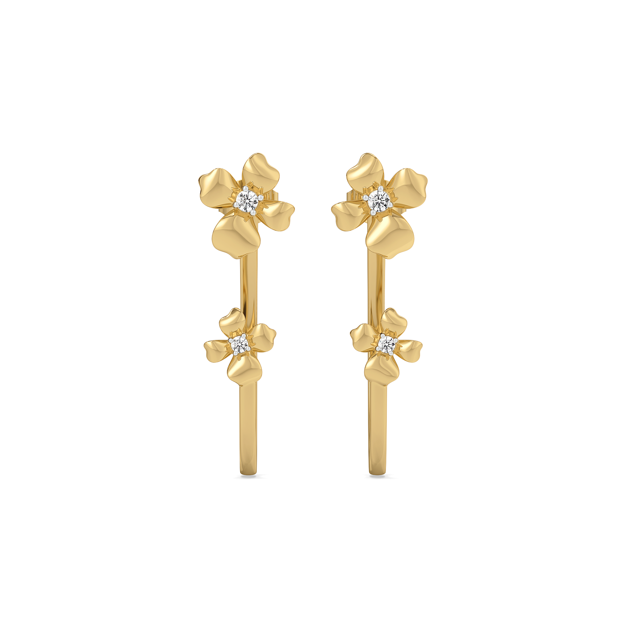 0.14ct Lab Grown Diamond Earring in 18kt Gold Vermeil - Fiona Diamonds - Fiona Diamonds