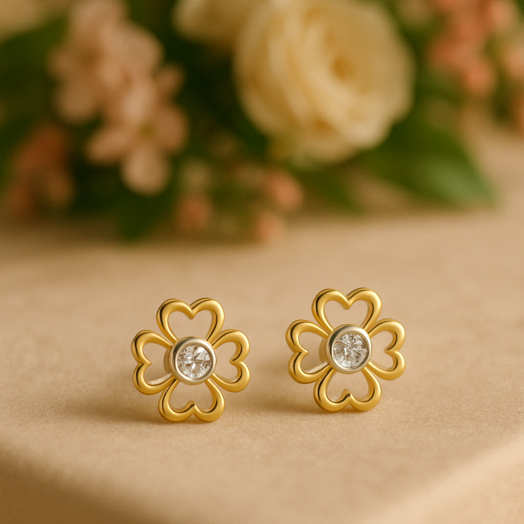 0.07ct Lab Grown Diamond Earring in 18kt Gold Vermeil - Fiona Diamonds - Fiona Diamonds