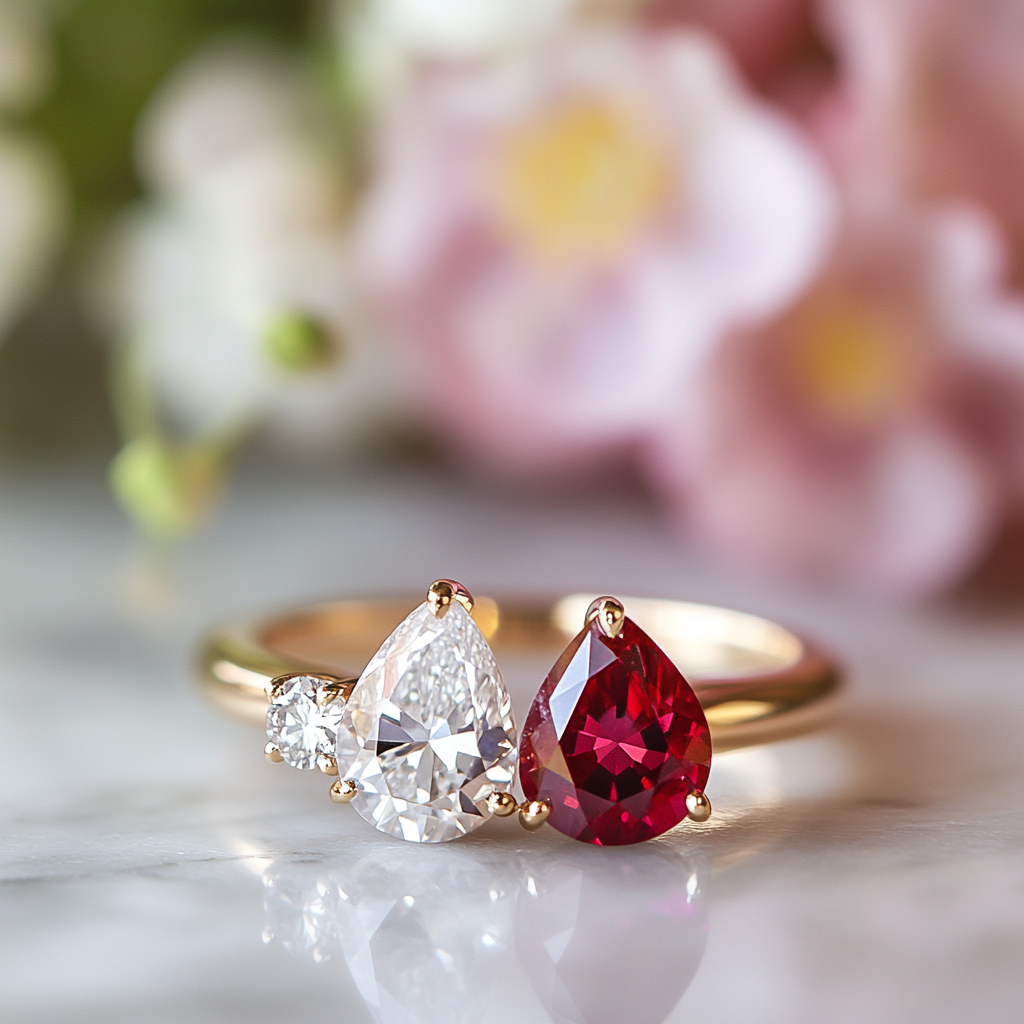 Helithra Lab Diamond Toi et Moi Ring - Fiona Diamonds - Fiona Diamonds