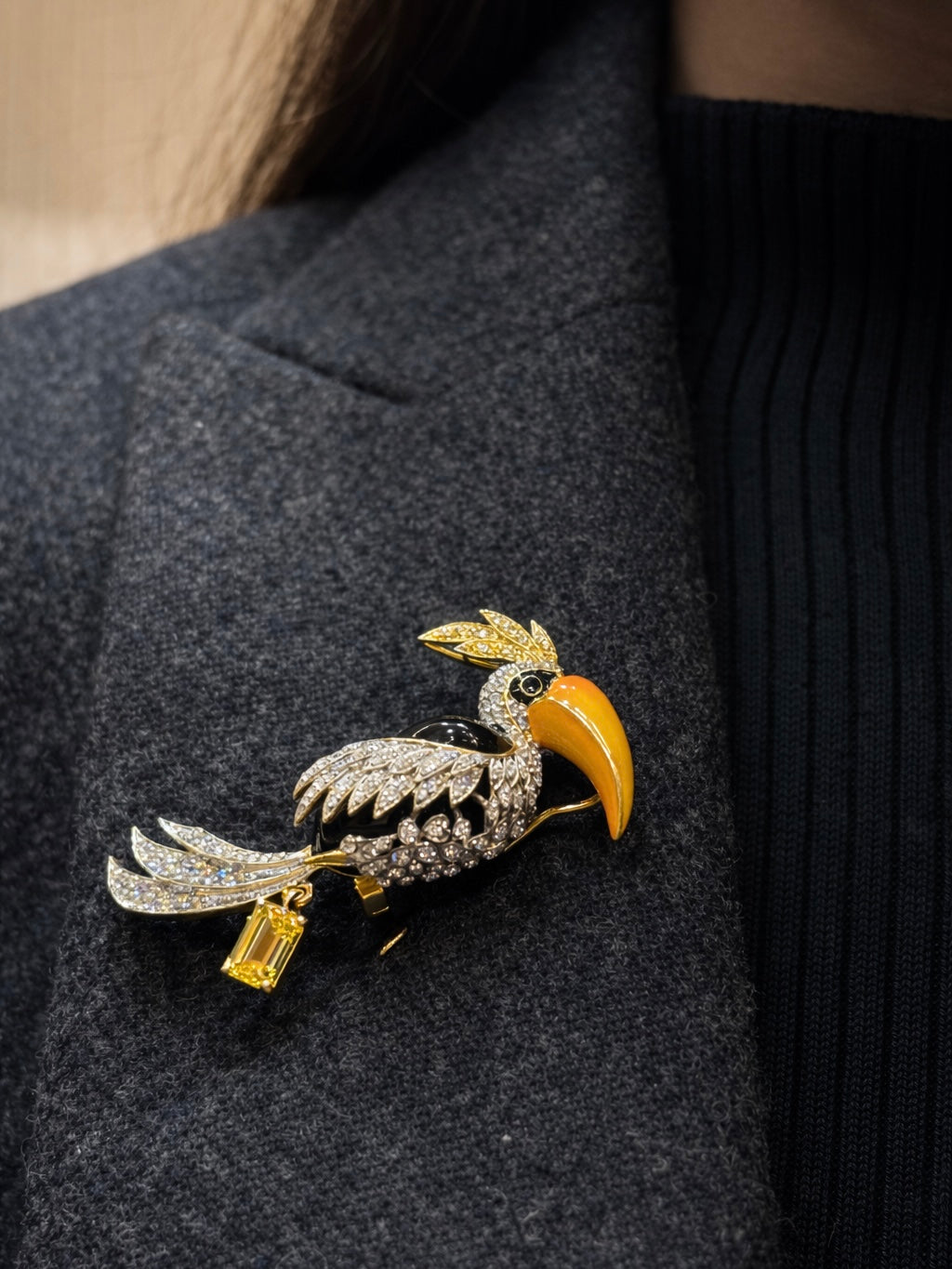 Toucan Royale Lab Diamond Brooch - Fiona Diamonds - Fiona Diamonds
