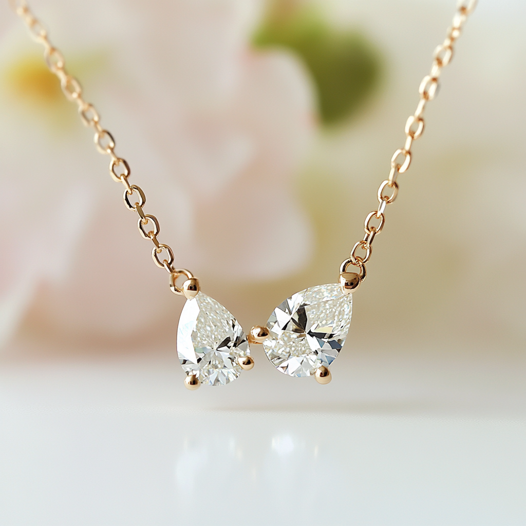 Frelissa Lab Diamond Toi et Moi Pendant - Fiona Diamonds - Fiona Diamonds