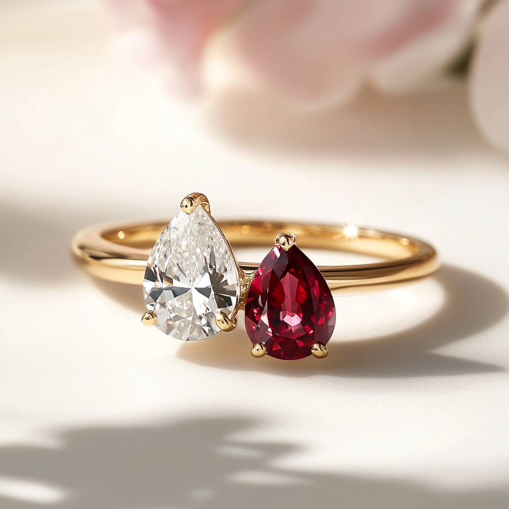 Elinys Lab Diamond Toi et Moi Ring - Fiona Diamonds - Fiona Diamonds