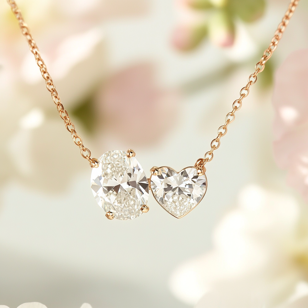 Corivyn Lab Diamond Toi et Moi Pendant - Fiona Diamonds - Fiona Diamonds