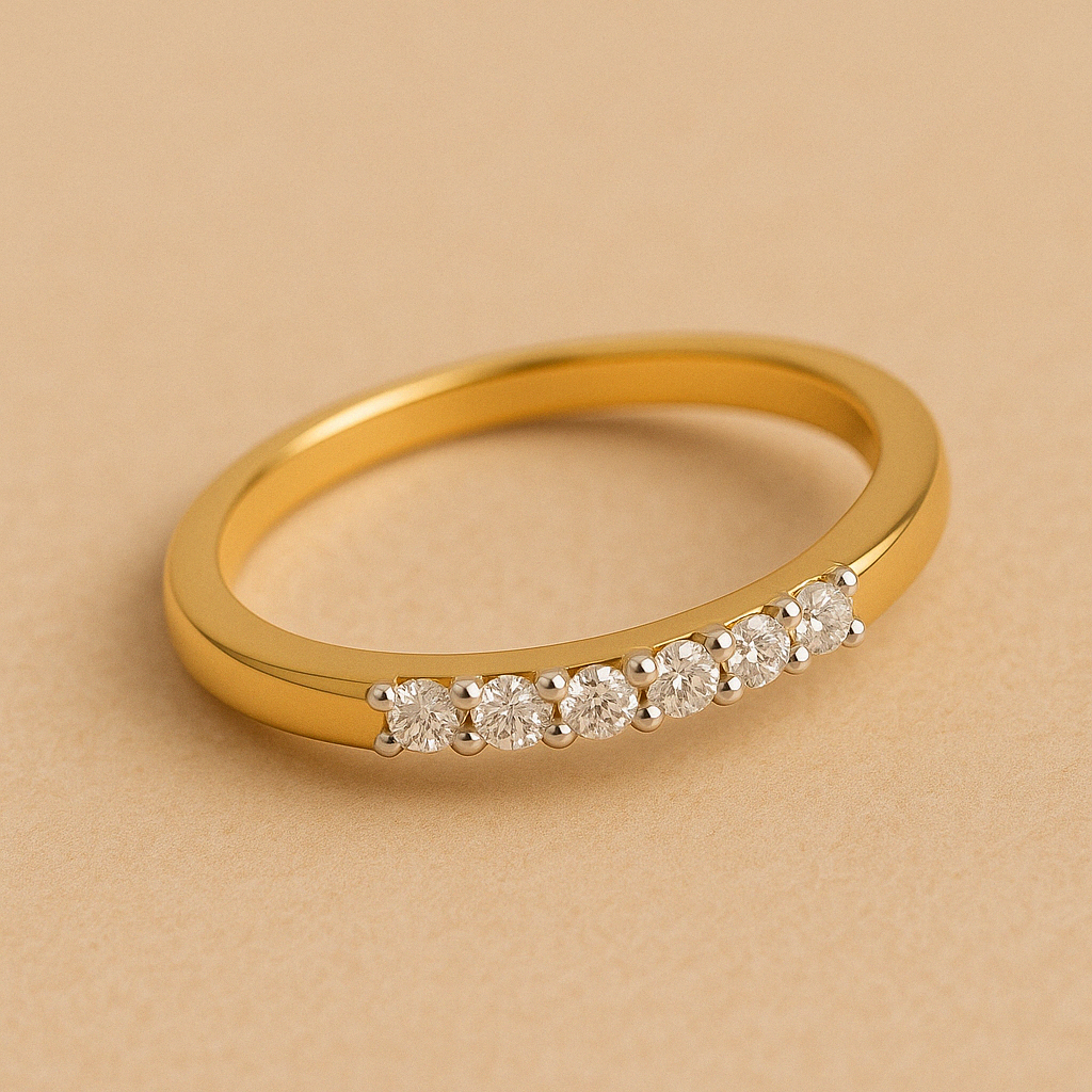 0.08ct Lab Grown Diamond Ring in 18kt Gold Vermeil - Fiona Diamonds - Fiona Diamonds