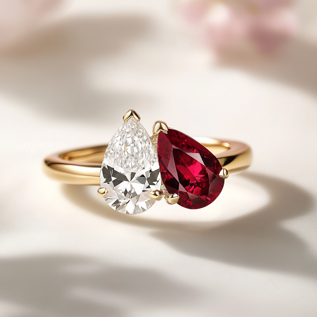 Aelyssa Lab Diamond Toi et Moi Ring - Fiona Diamonds - Fiona Diamonds