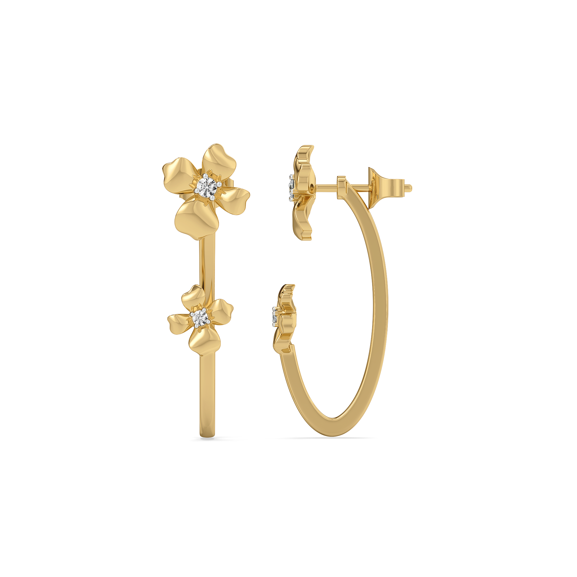 0.14ct Lab Grown Diamond Earring in 18kt Gold Vermeil - Fiona Diamonds - Fiona Diamonds