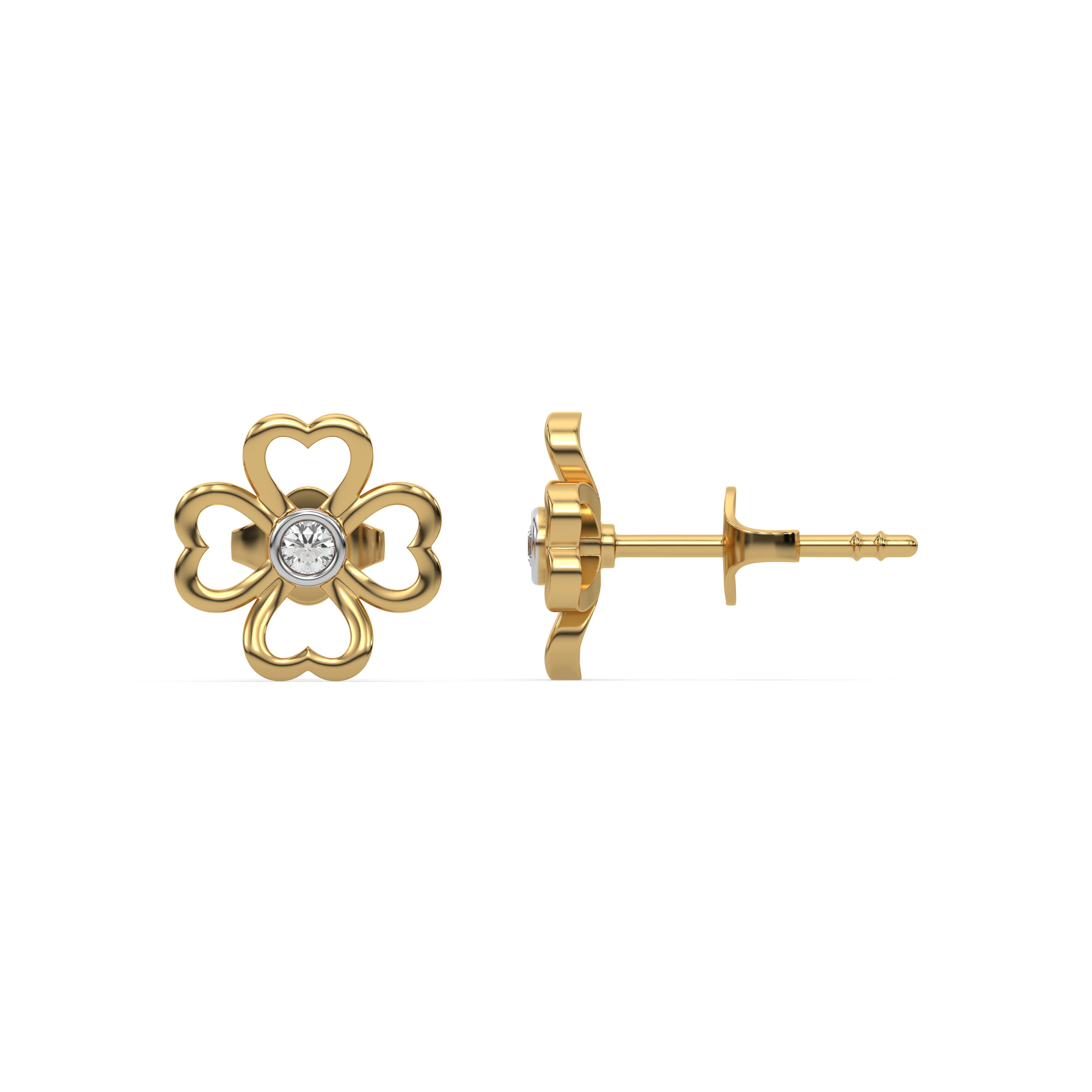 0.07ct Lab Grown Diamond Earring in 18kt Gold Vermeil - Fiona Diamonds - Fiona Diamonds