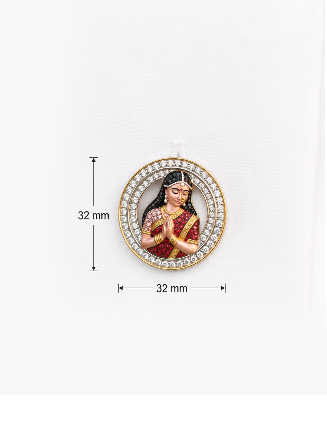 Radha Prayer Lab Diamond Cufflink