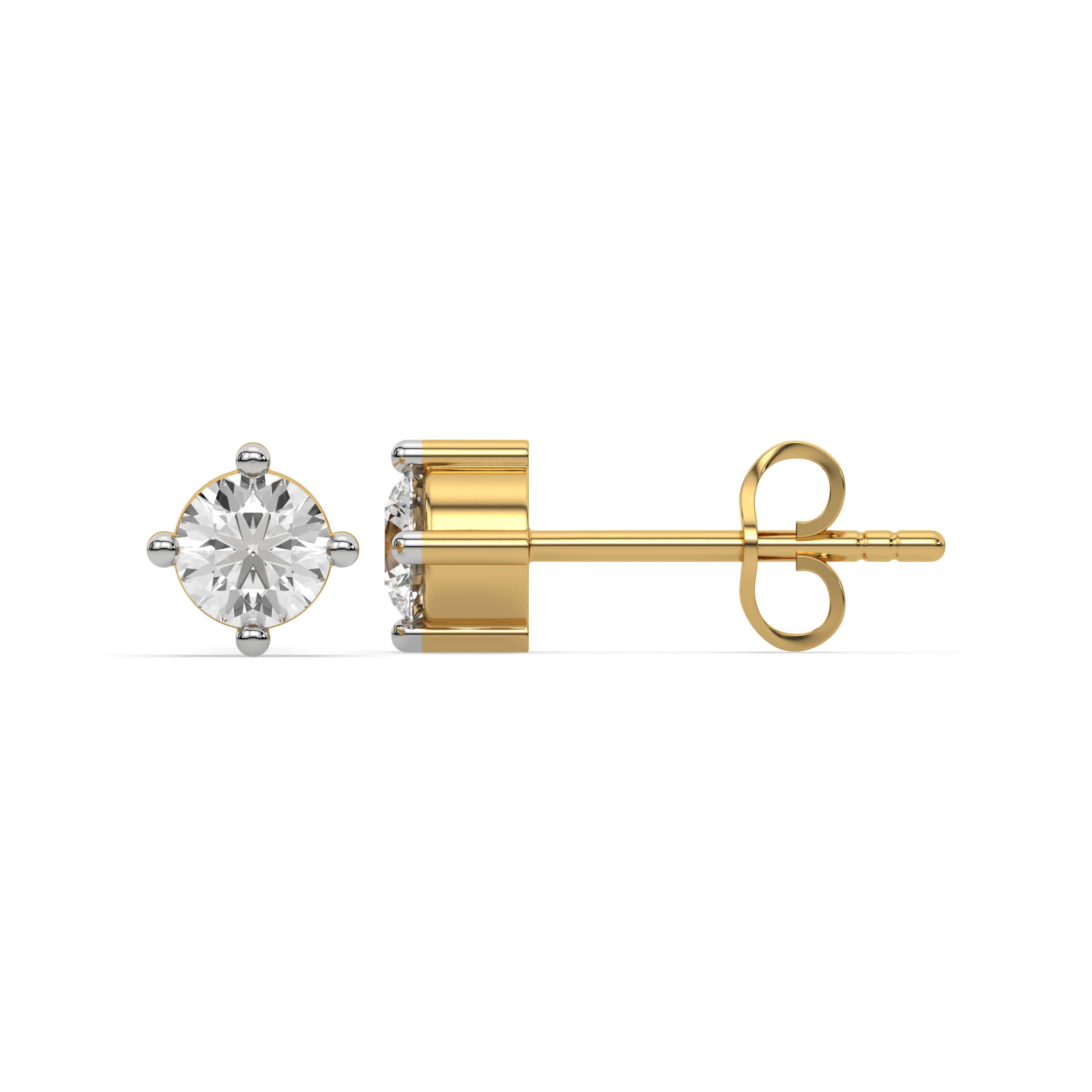 0.43ct Lab Grown Diamond Earring in 18kt Gold Vermeil - Fiona Diamonds - Fiona Diamonds