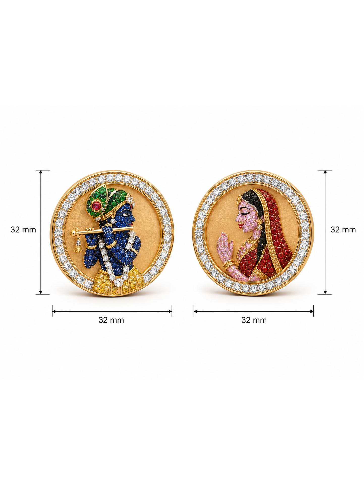Radha Krishna Lab Diamond Cufflink