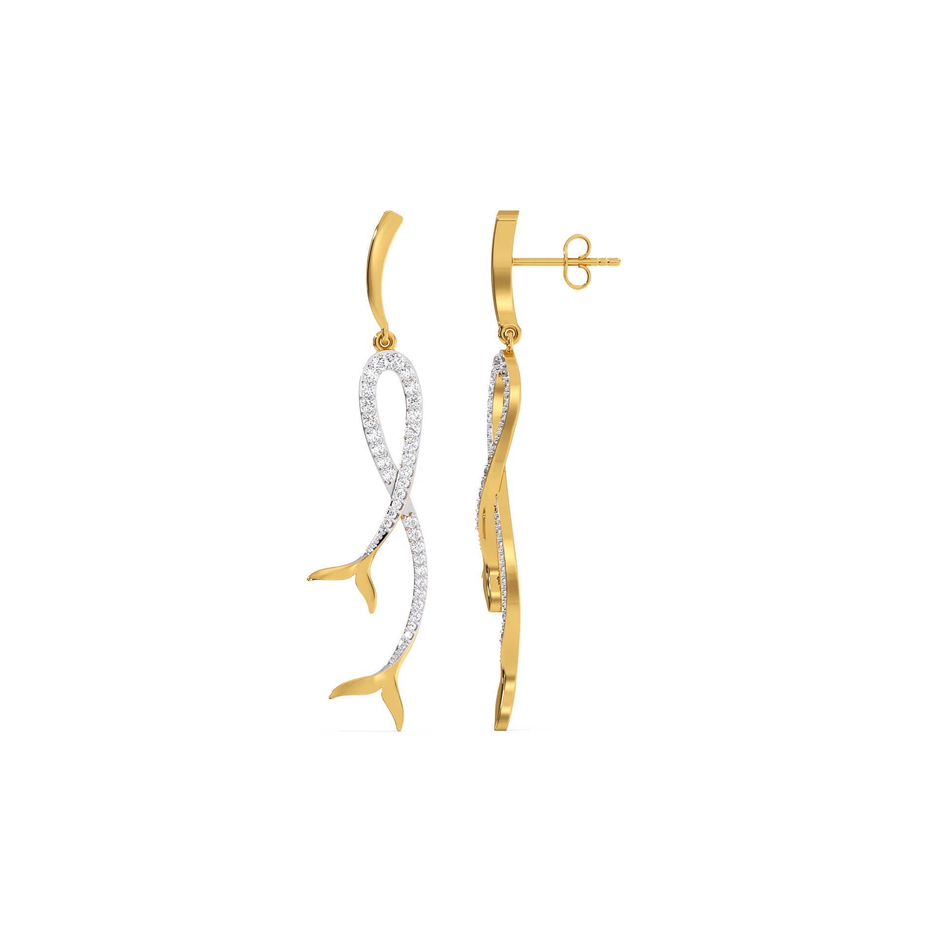 0.69ct Lab Grown Diamond Earring in 18kt Gold Vermeil - Fiona Diamonds - Fiona Diamonds