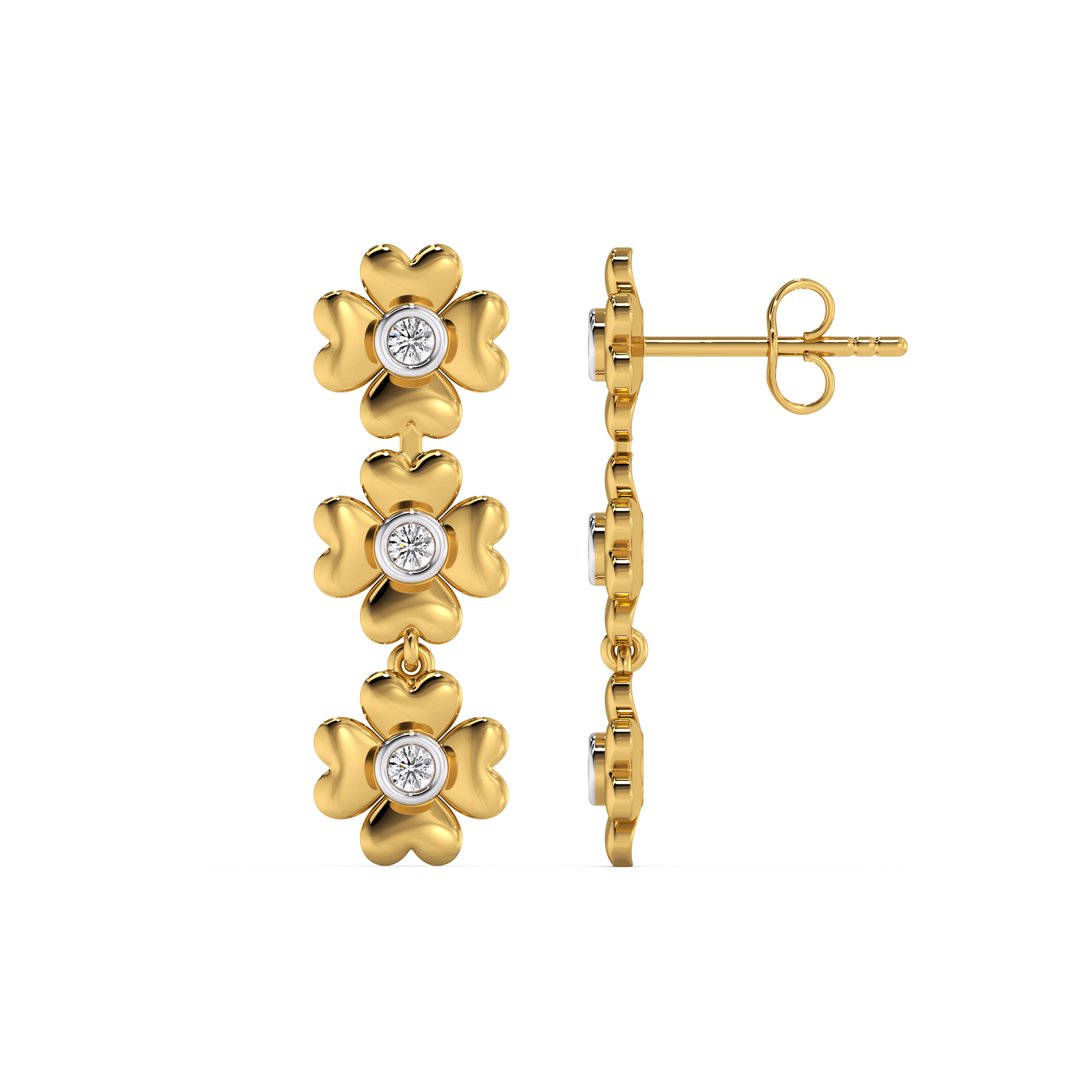 0.2ct Lab Grown Diamond Earring in 18kt Gold Vermeil - Fiona Diamonds - Fiona Diamonds