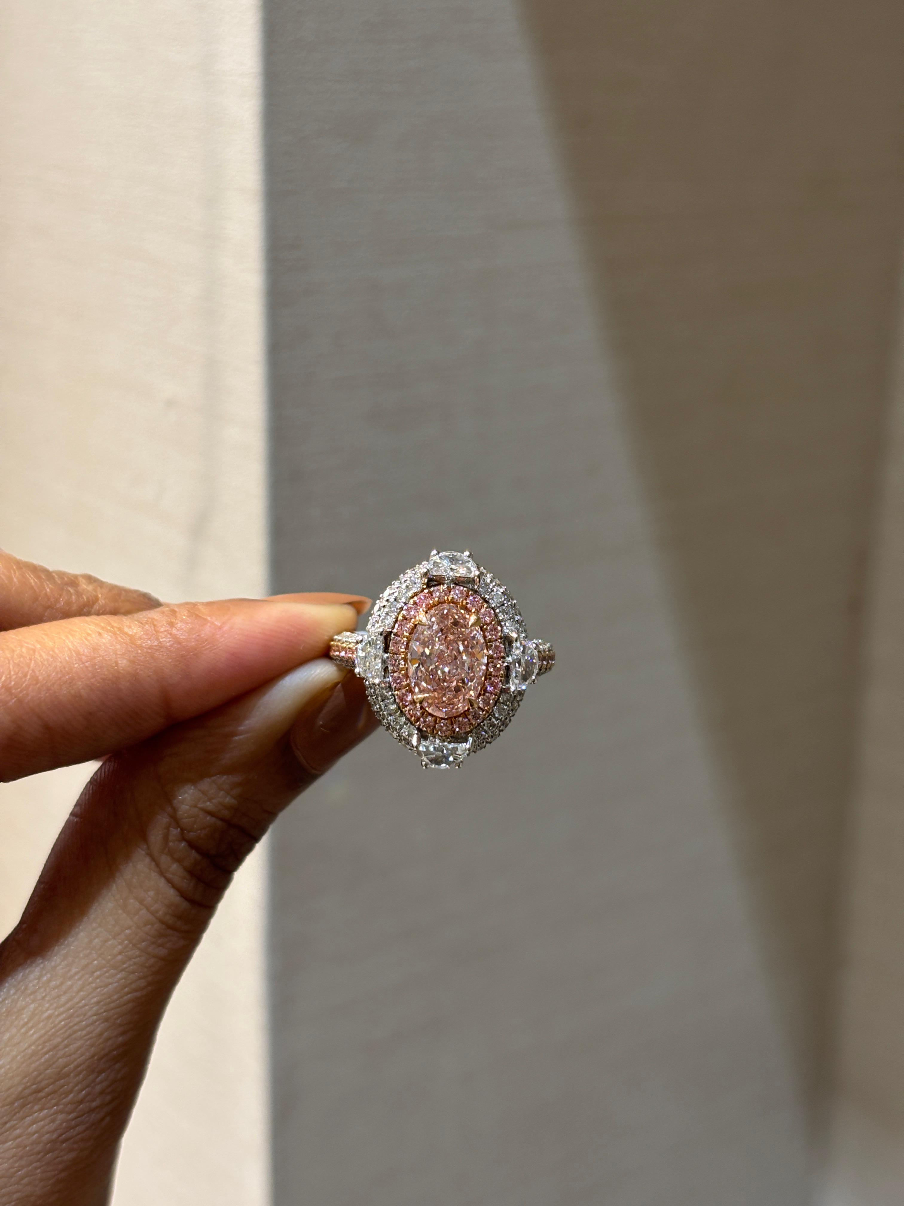 Winslet 2ct Pink Oval Lab Diamond Ring - Romantic Elegance - Fiona Diamonds - Fiona Diamonds