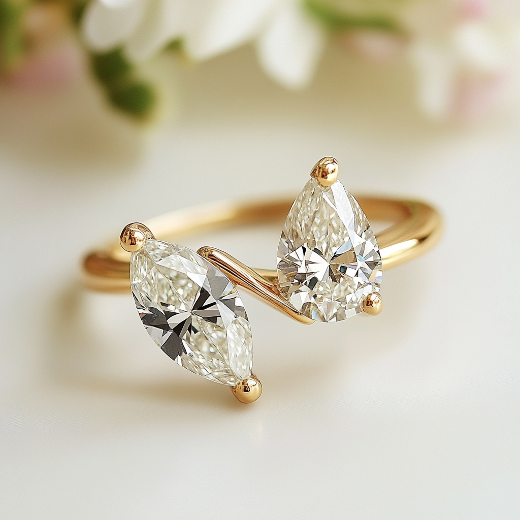 Thalessa Lab Diamond Toi et Moi Ring - Fiona Diamonds - Fiona Diamonds