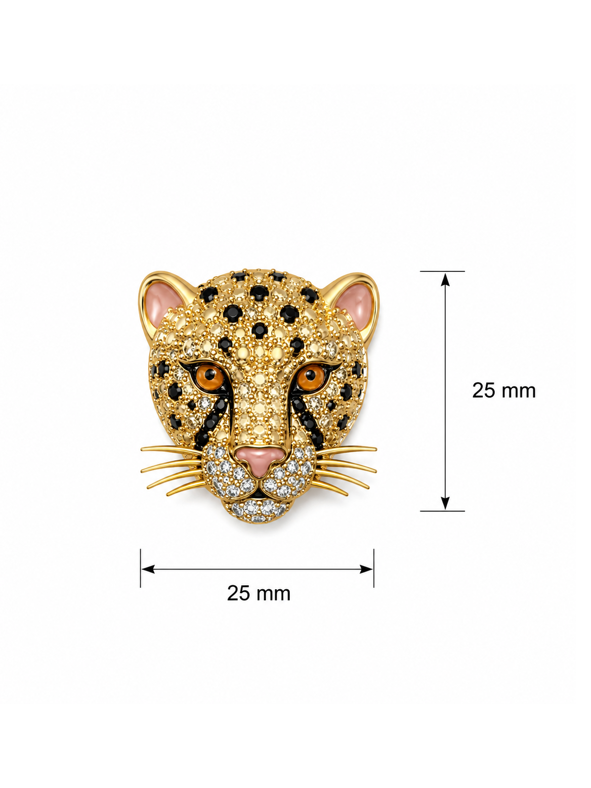 Golden Leopard Crest Lab Diamond Buttons