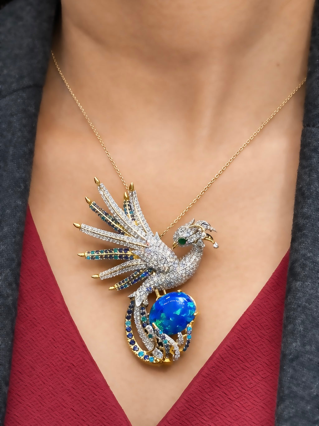 Aquila Prism Lab Diamond Brooch - Fiona Diamonds - Fiona Diamonds